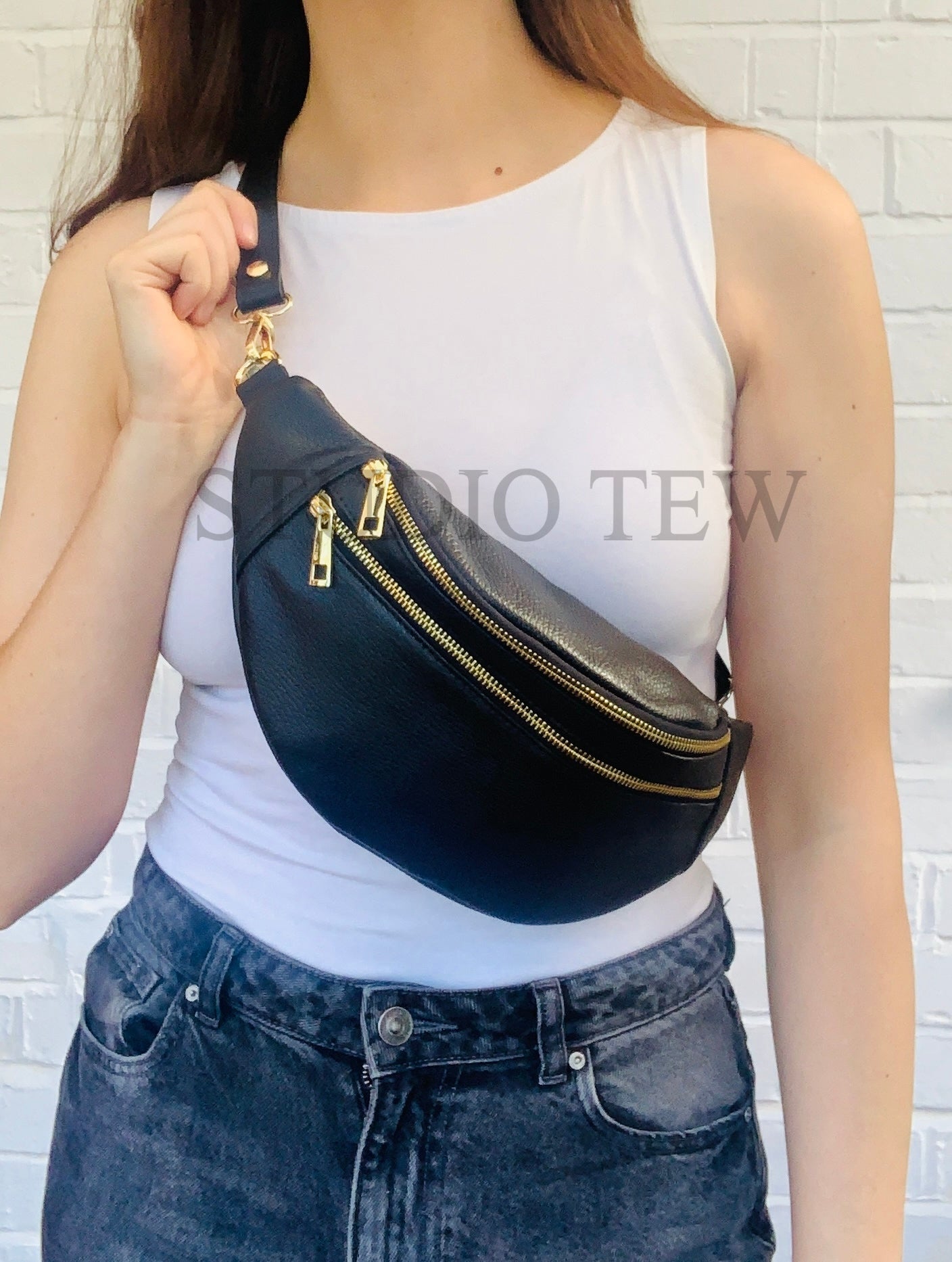 Black Leather Bag - Cecilia