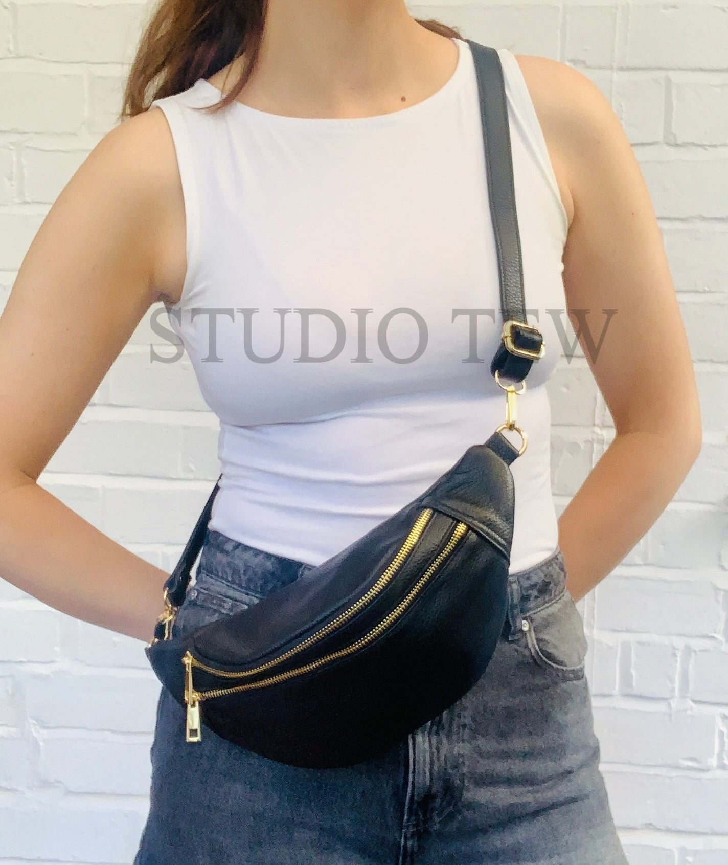 Black Leather Bag - Cecilia