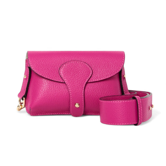 Fuchsia Leather Compact Crossbody Bag - Vogue STUDIO TEW