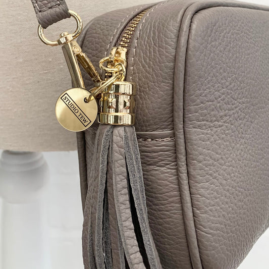 Cinder Leather Crossbody Bag With Tassel - Darcy STUDIO TEW