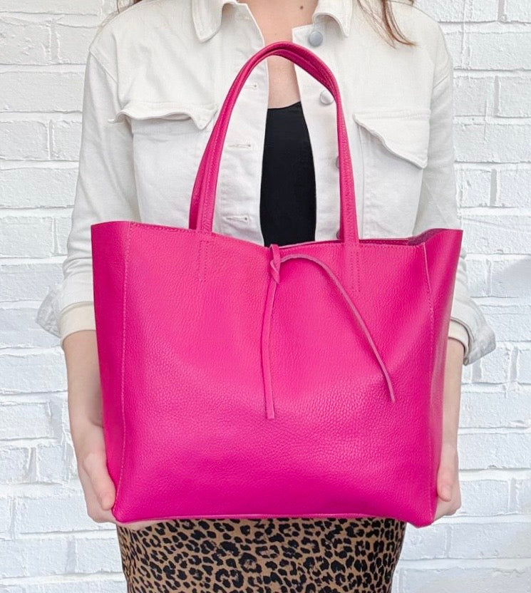 Fuchsia Spacious Shoulder Bag - Abbie