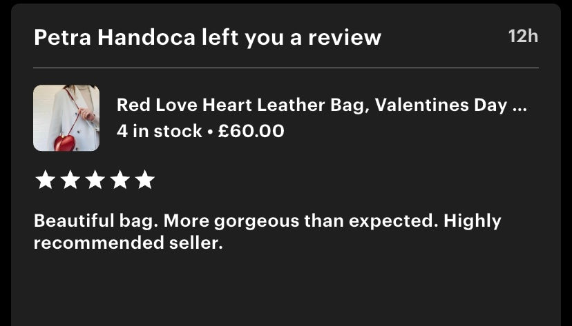 Red Love Heart Leather Bag - Amour STUDIO TEW