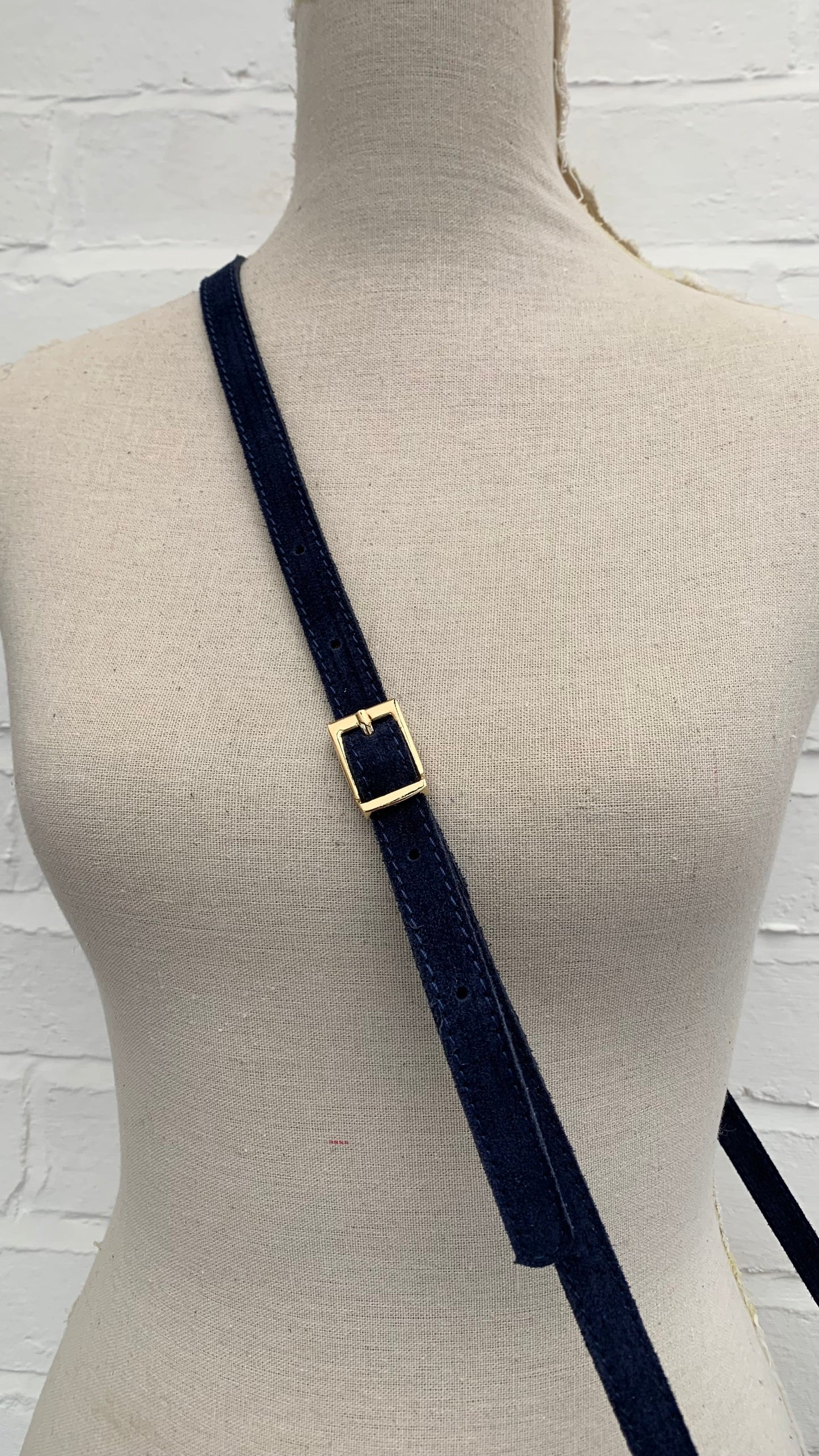 Navy Suede Crossbody Bag With Tassel - Jean STUDIO TEW