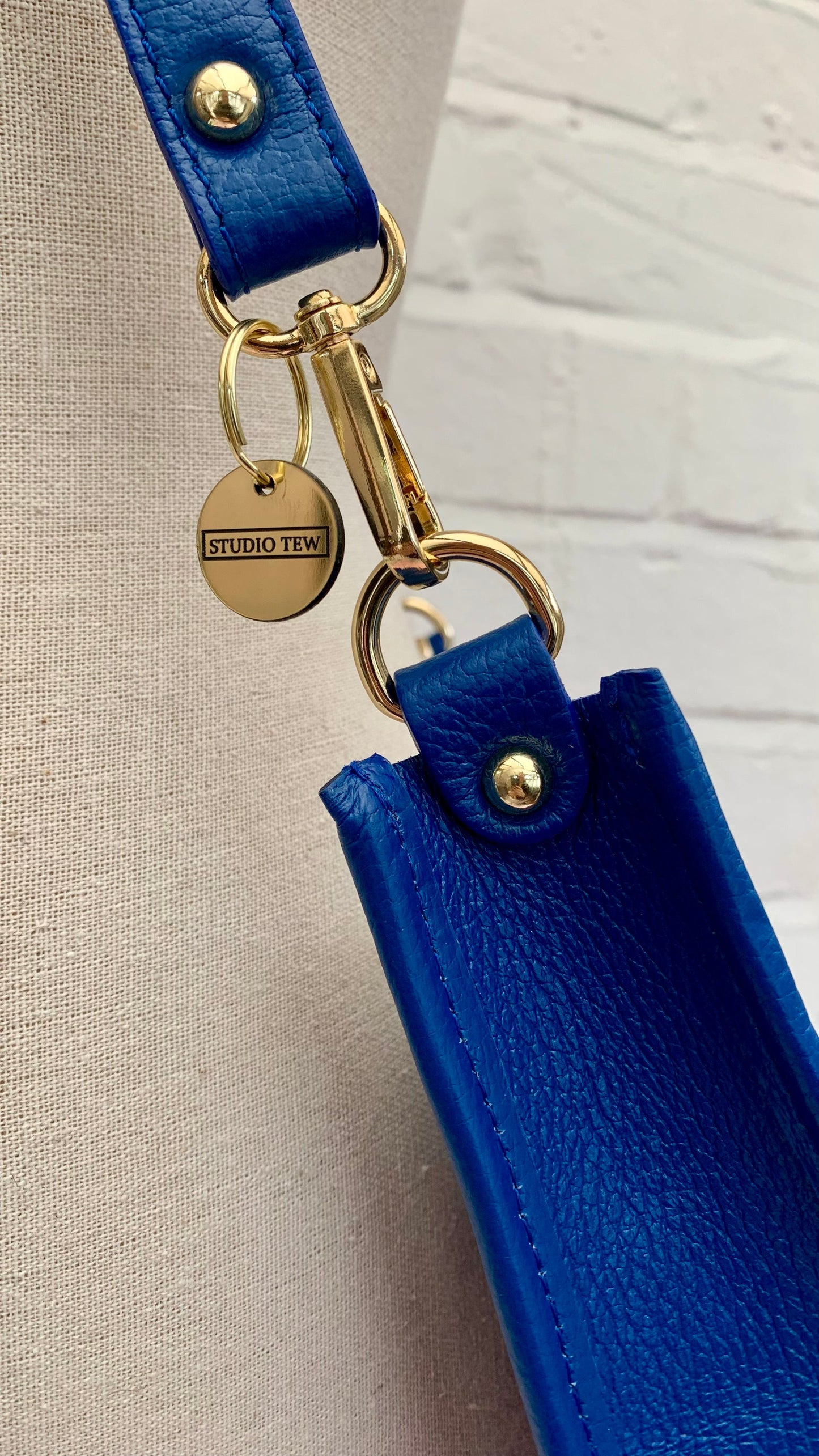 Royal Blue Leather Crossbody Bag - Meka STUDIO TEW
