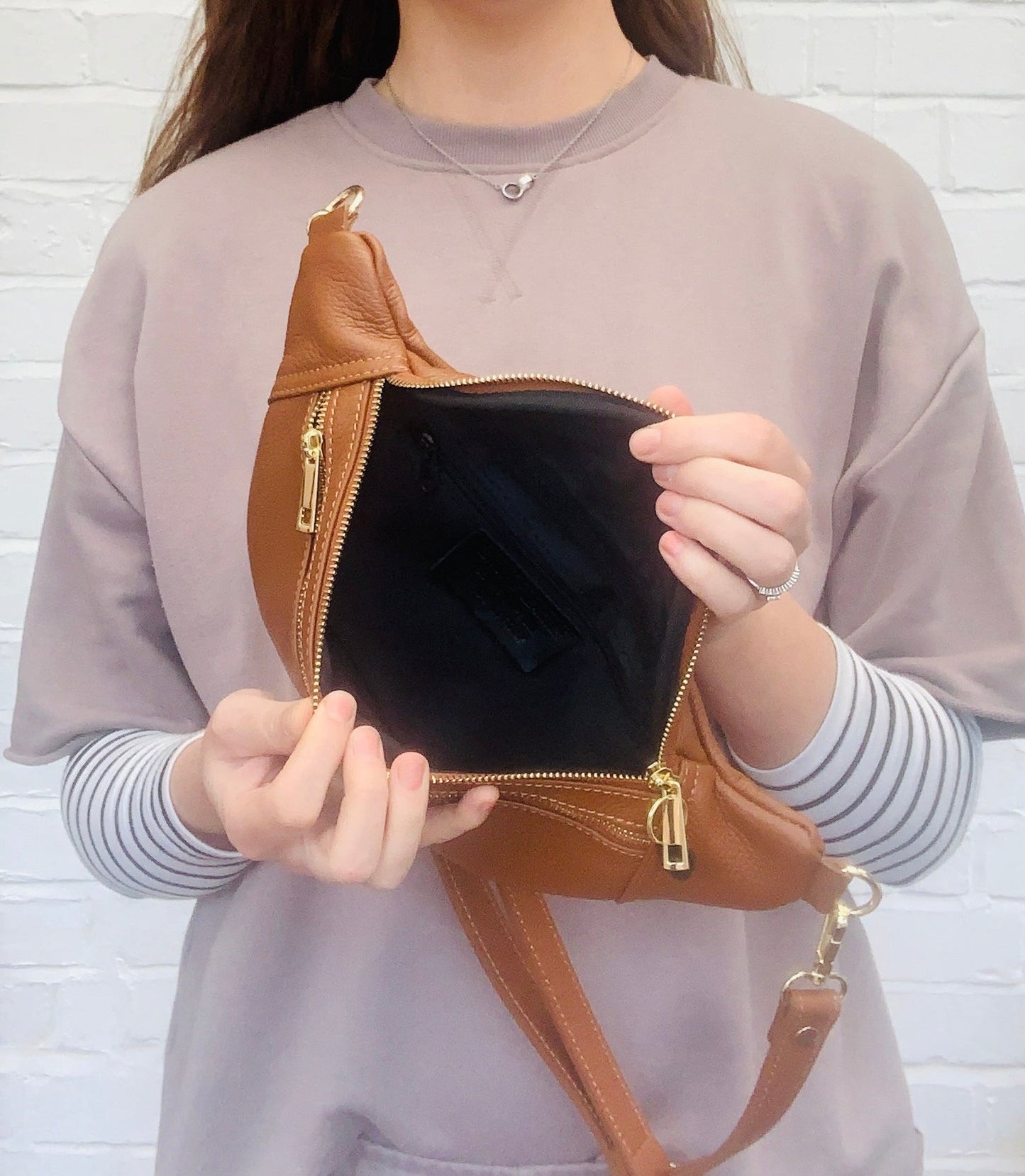 Tan Leather Bag - Cecilia STUDIO TEW