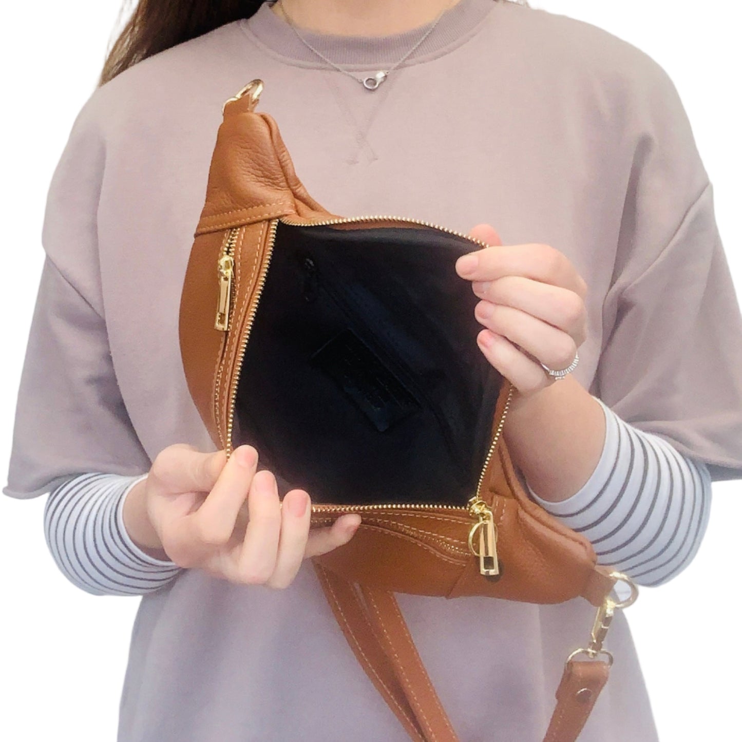 Tan Leather Bag - Cecilia STUDIO TEW
