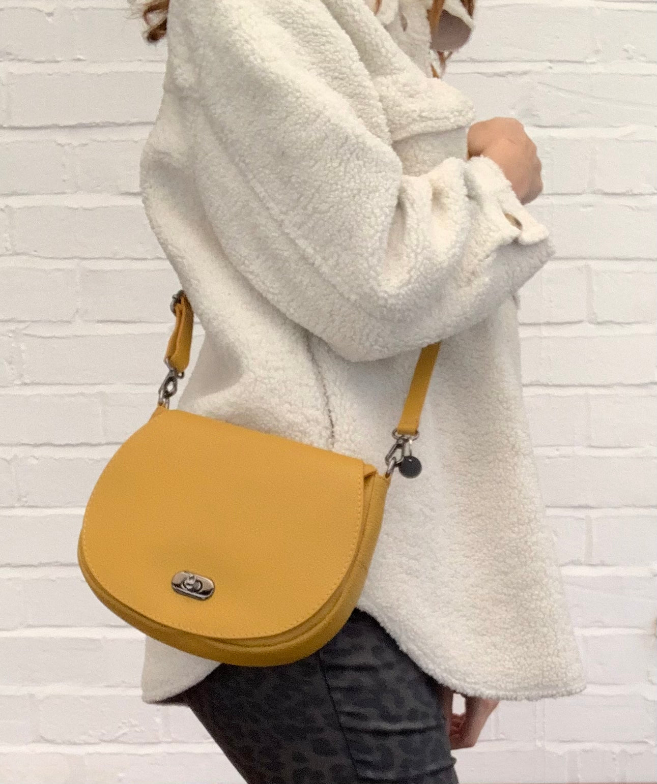 Mustard Leather Satchel Bag STUDIO TEW