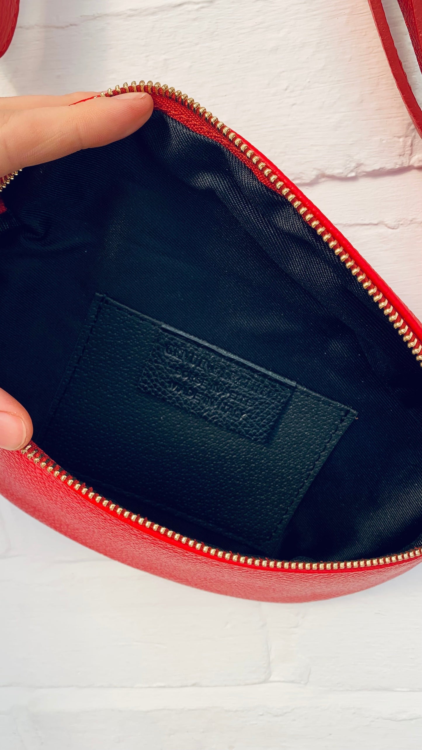 Red Leather Bum Bag - Aurora STUDIO TEW
