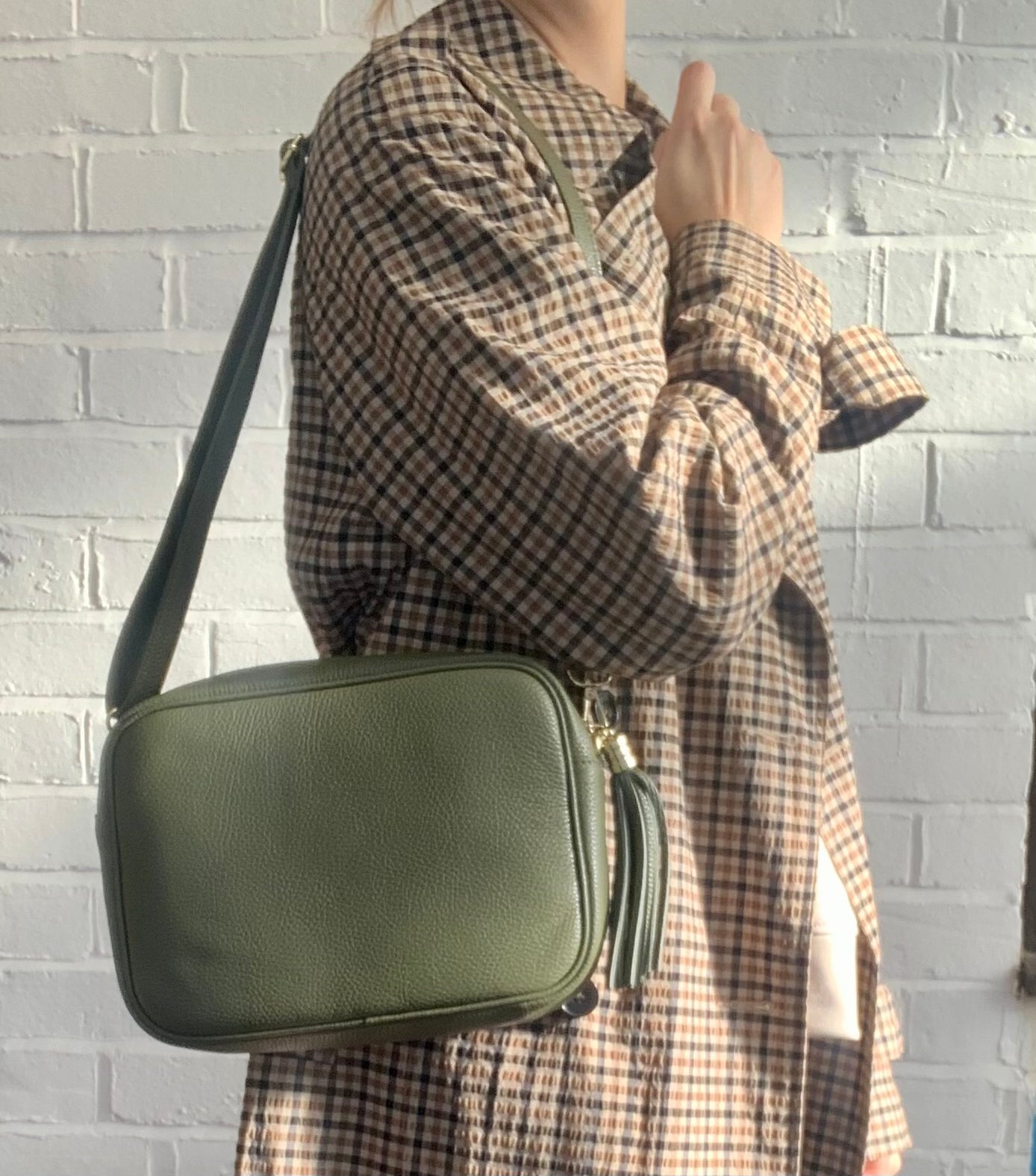 Olive Green Large Crossbody Bag - Darcy STUDIO TEW