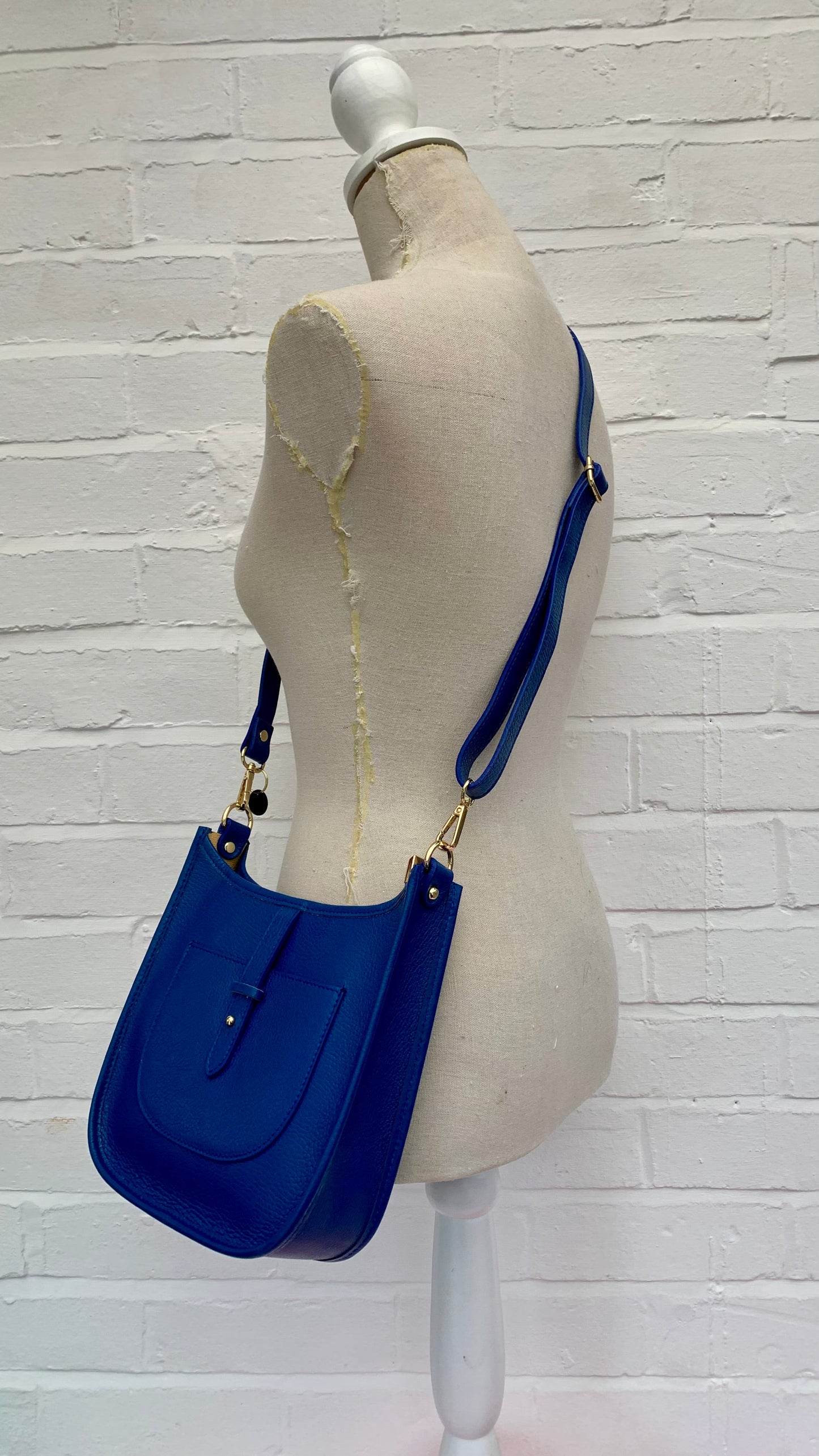 Royal Blue Leather Crossbody Bag - Meka STUDIO TEW