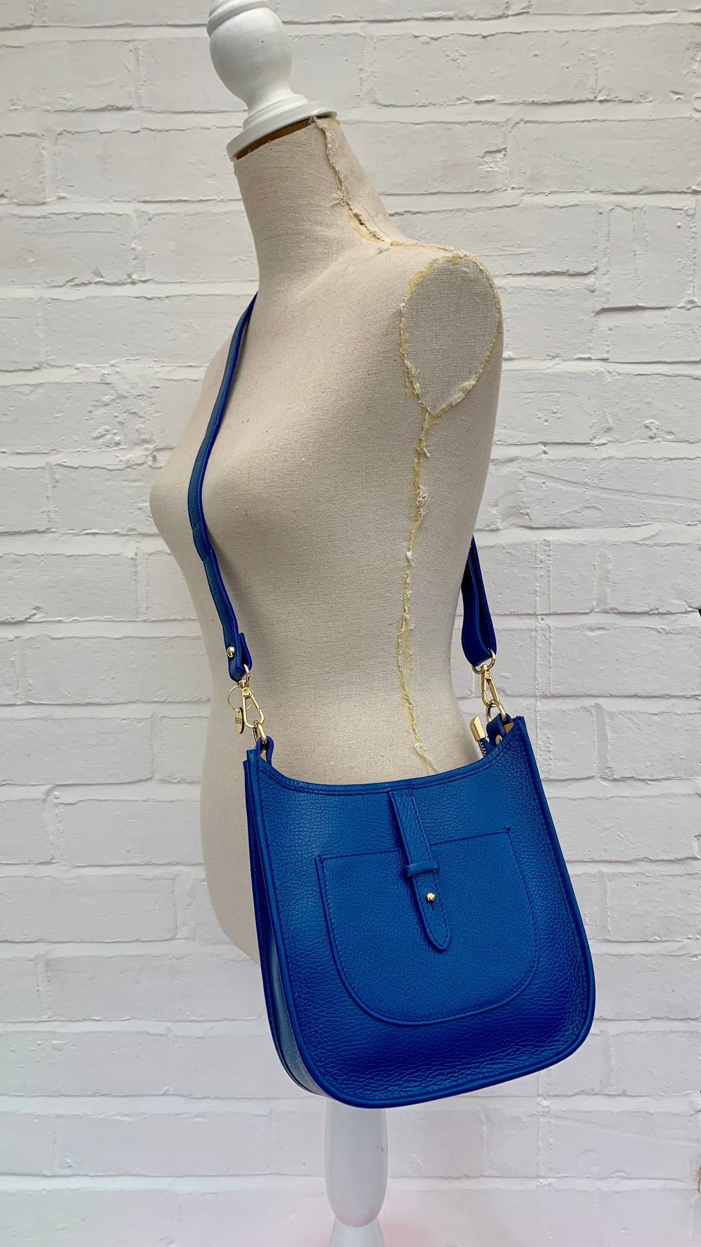 Royal Blue Leather Crossbody Bag - Meka STUDIO TEW