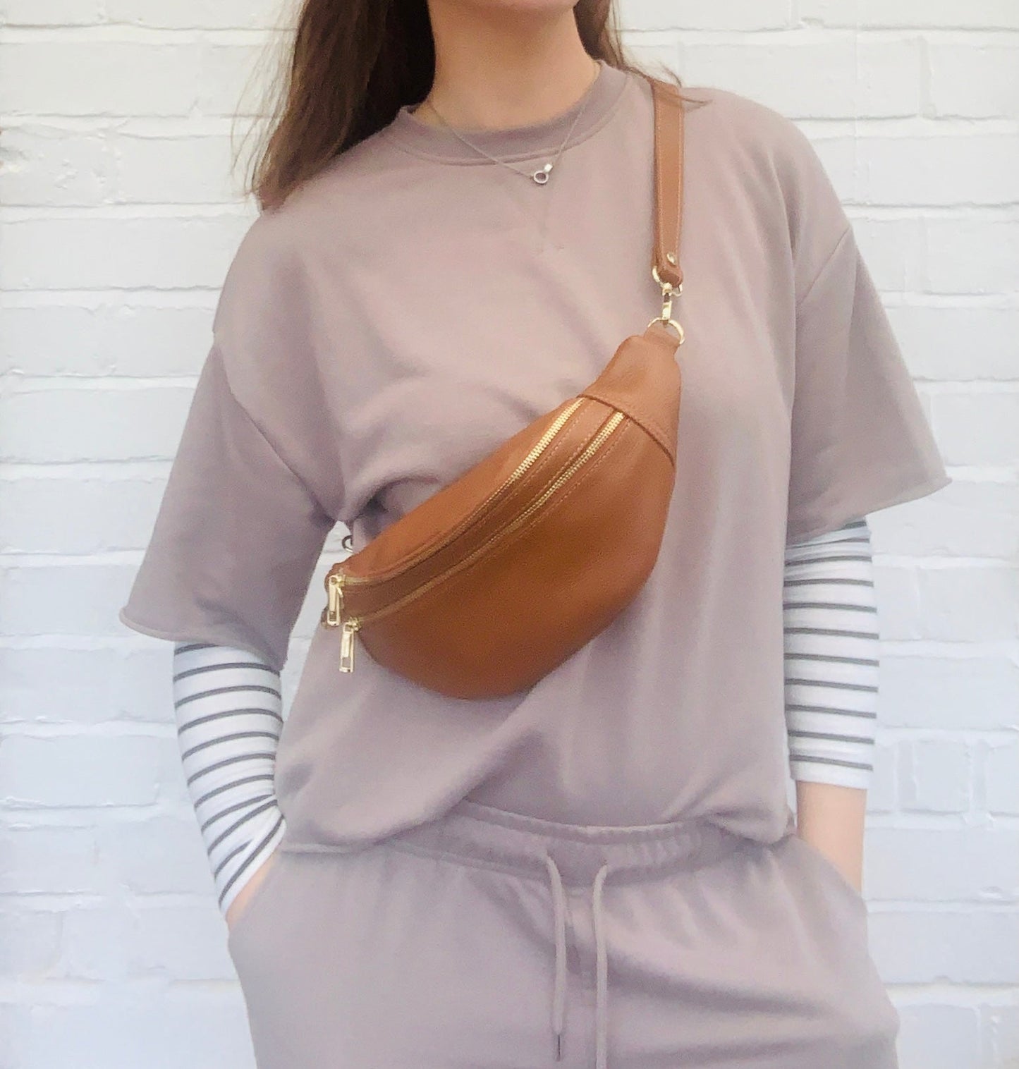 Tan Leather Bag - Cecilia STUDIO TEW