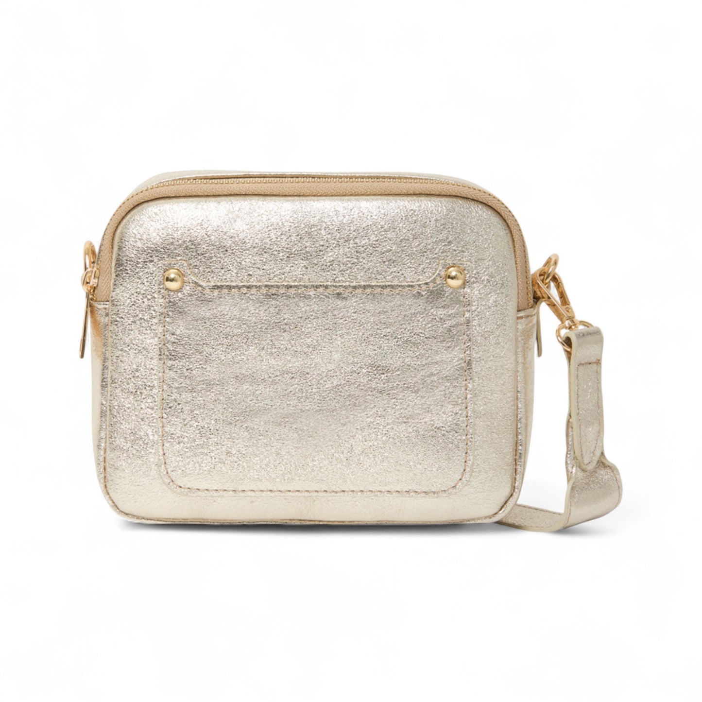 Gold Leather Double Zip Bag - Victoria