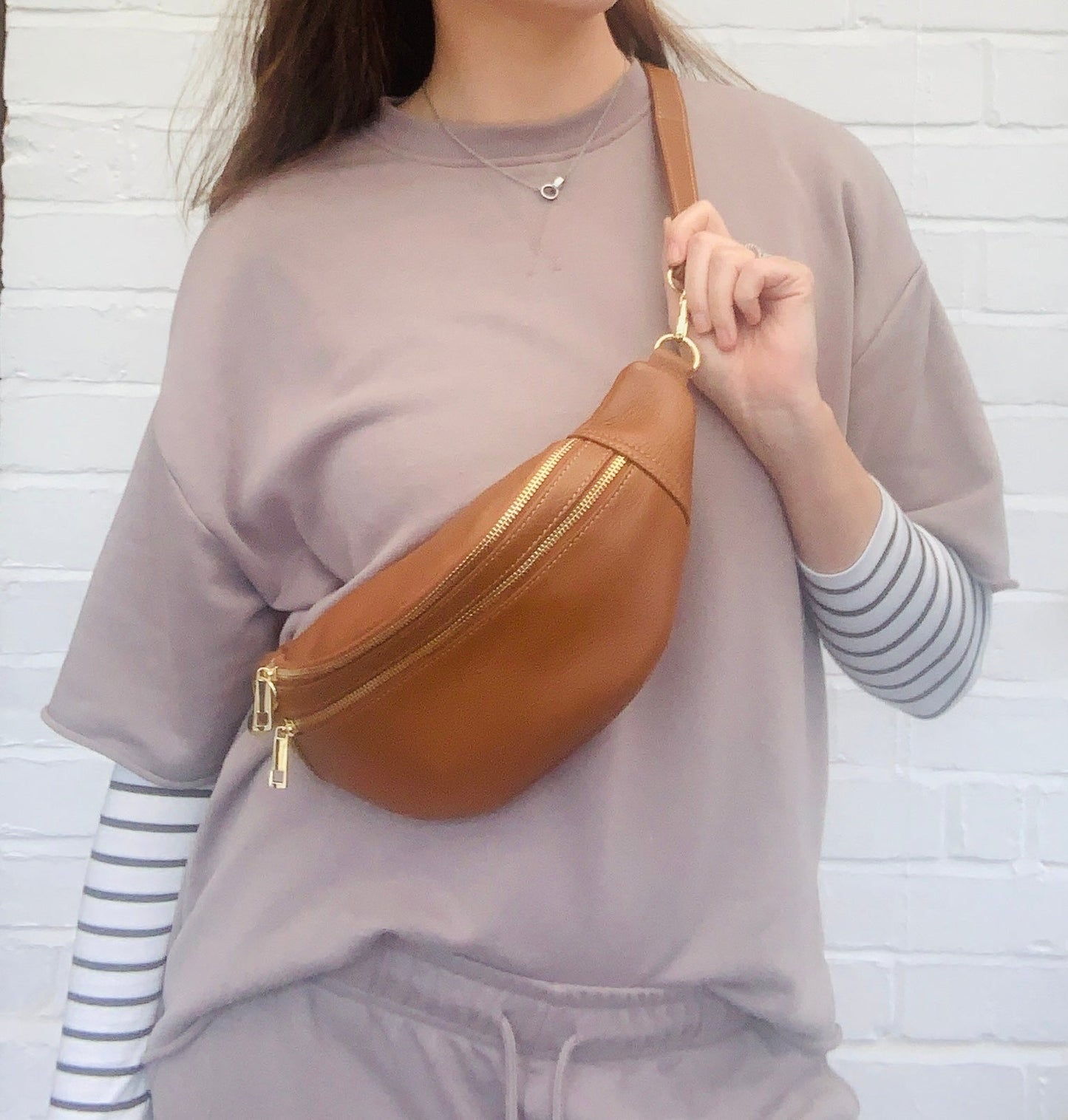 Tan Leather Bag - Cecilia STUDIO TEW