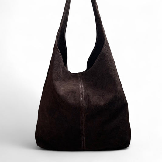 Übergroße Umhängetasche aus Wildleder in zahlreichen Farben