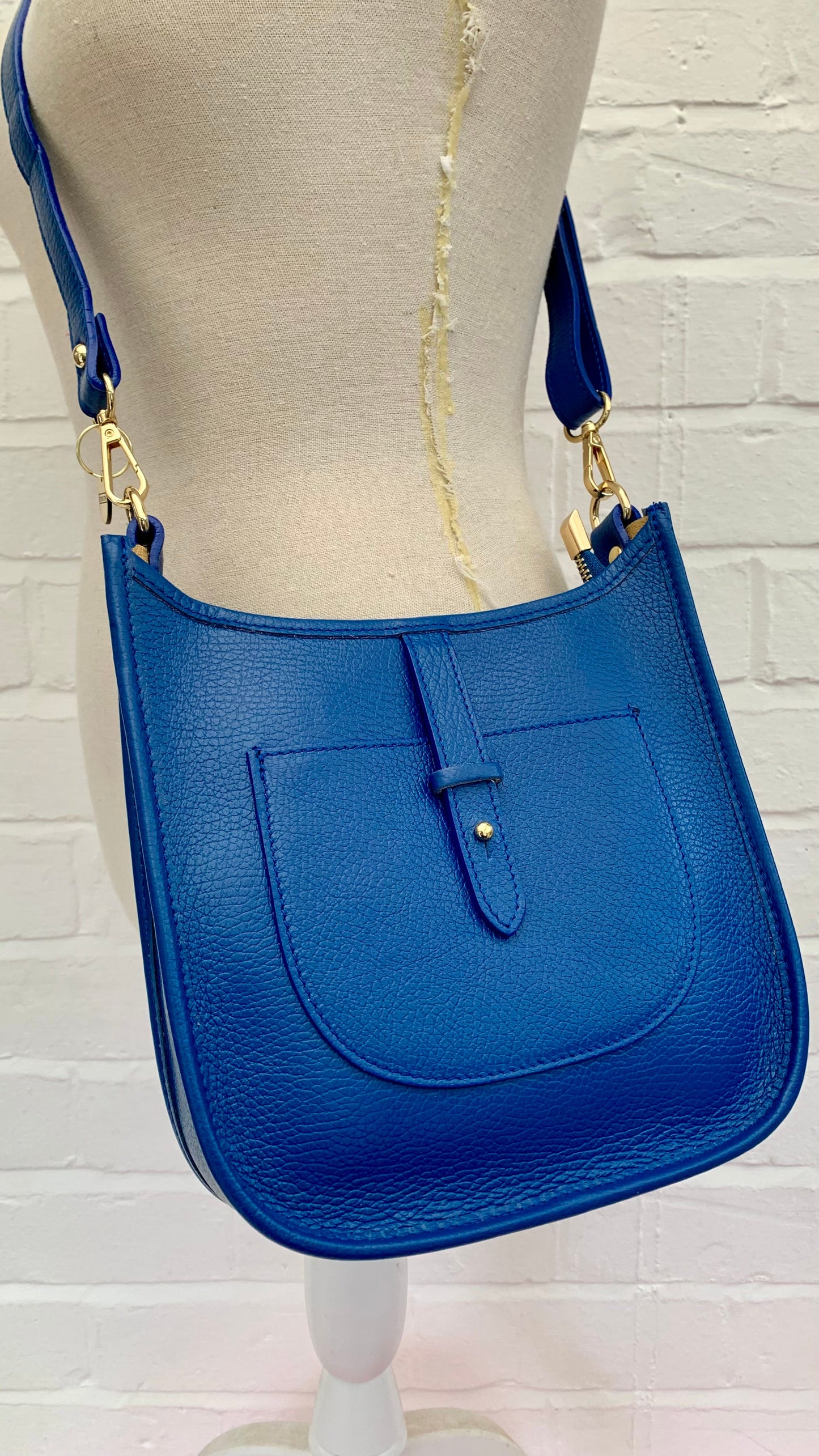Royal Blue Leather Crossbody Bag - Meka STUDIO TEW