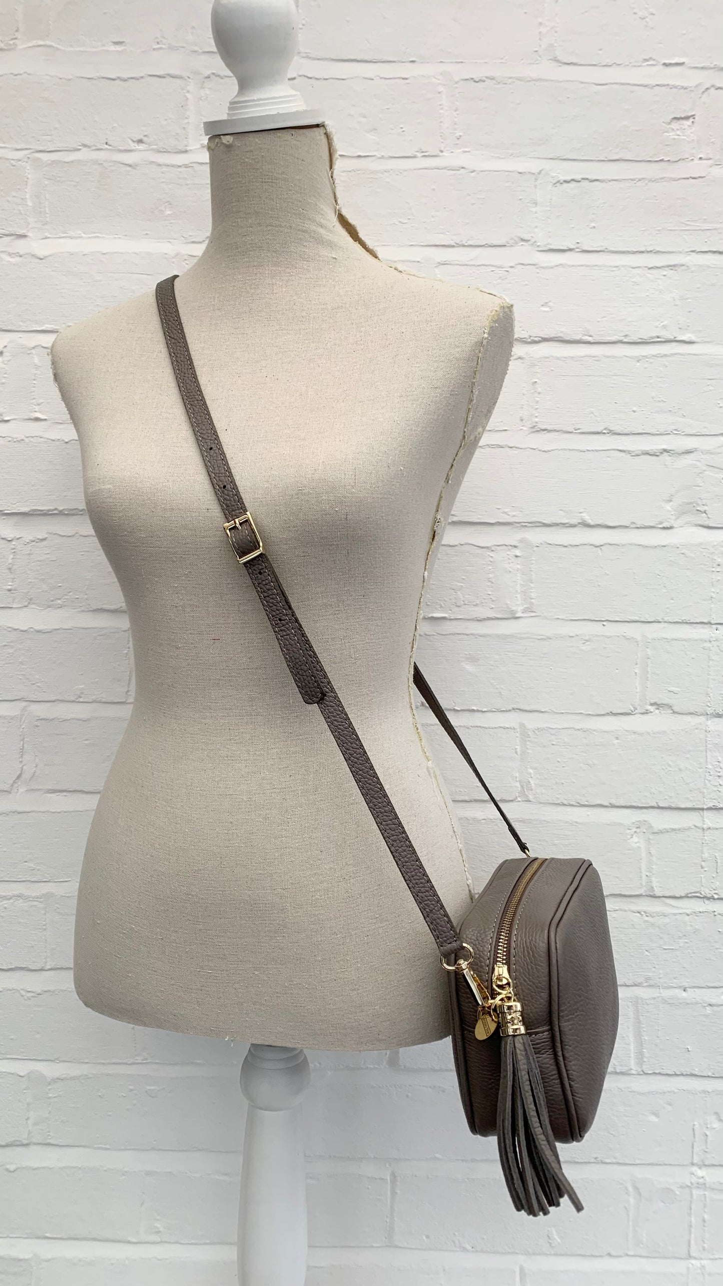 Cinder Leather Crossbody Bag With Tassel - Darcy STUDIO TEW