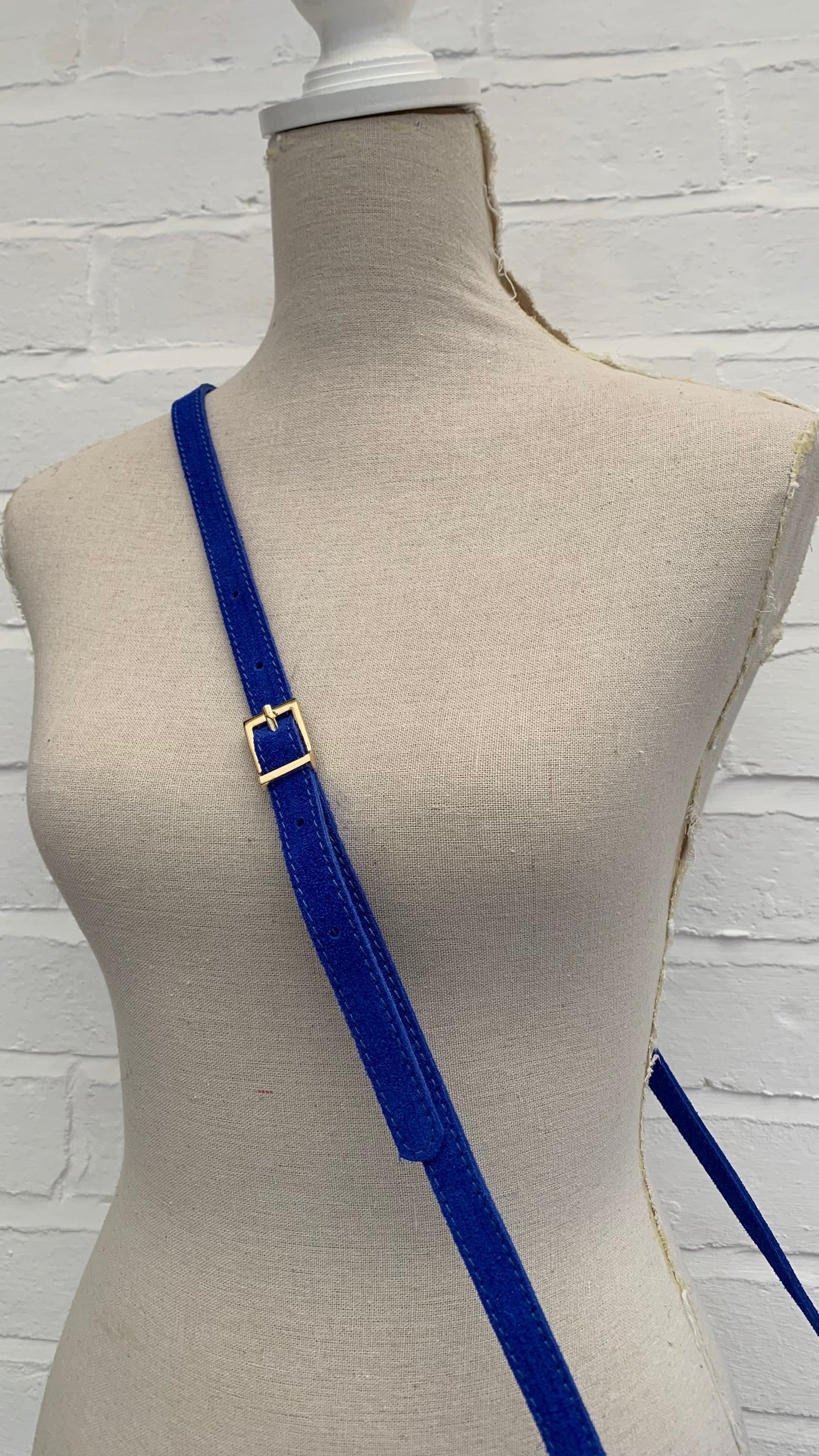 Royal Blue Suede Crossbody Bag With Tassel - Jean STUDIO TEW