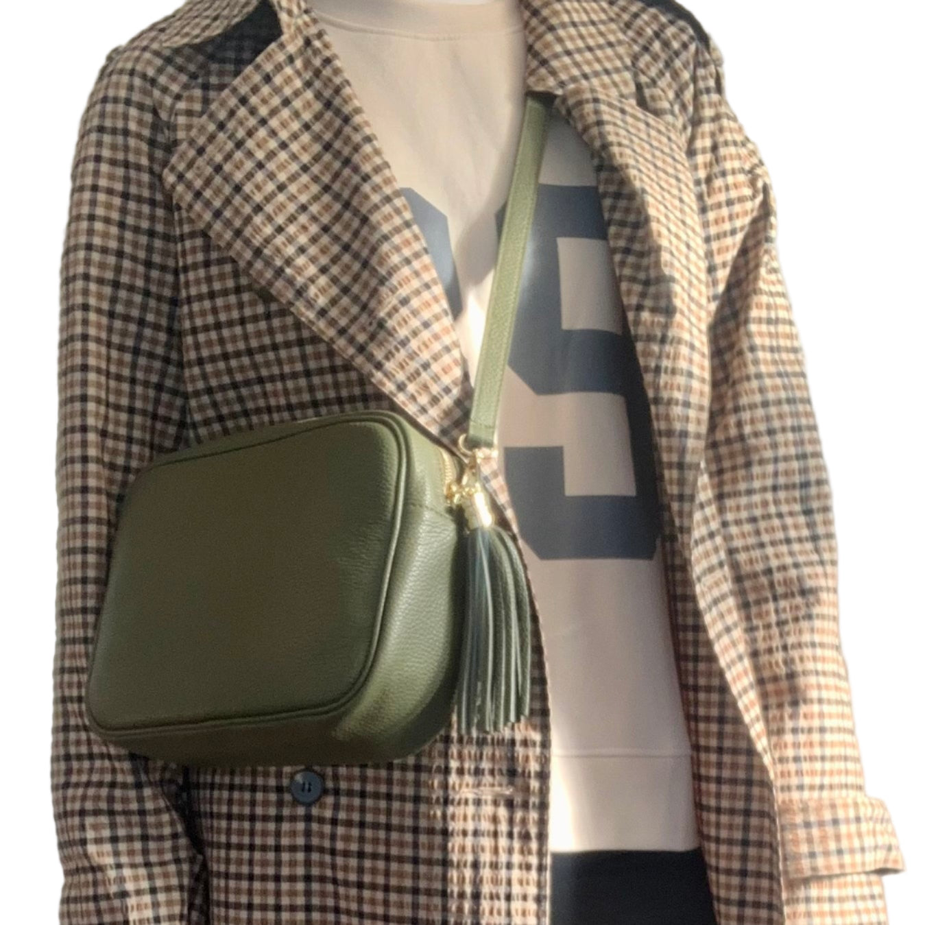 Olive Green Large Crossbody Bag - Darcy STUDIO TEW