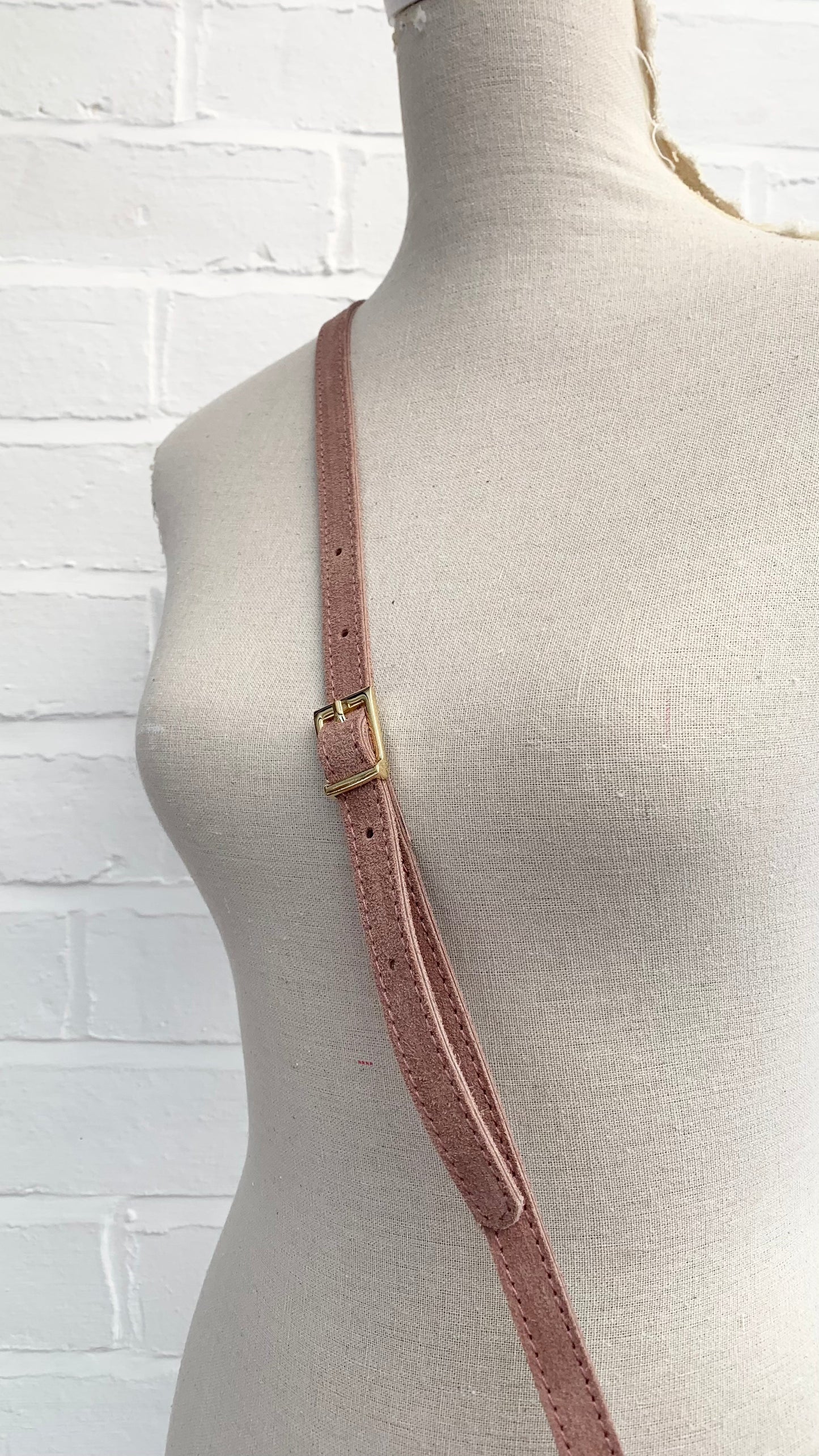 Rose Pink Suede Crossbody Bag With Tassel - Jean STUDIO TEW