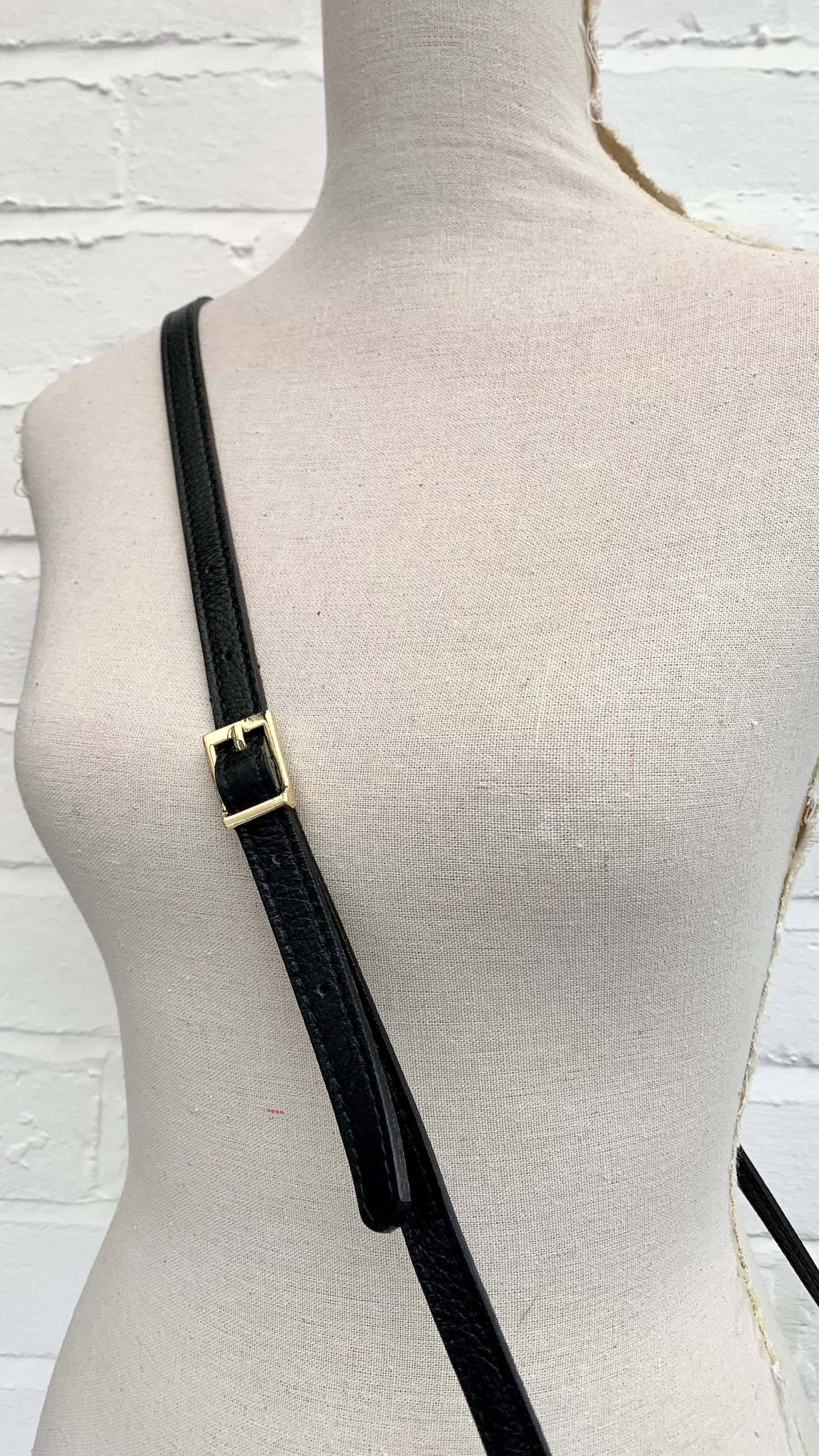 Black Leather Crossbody Bag With Tassel & Strap - Darcy STUDIO TEW