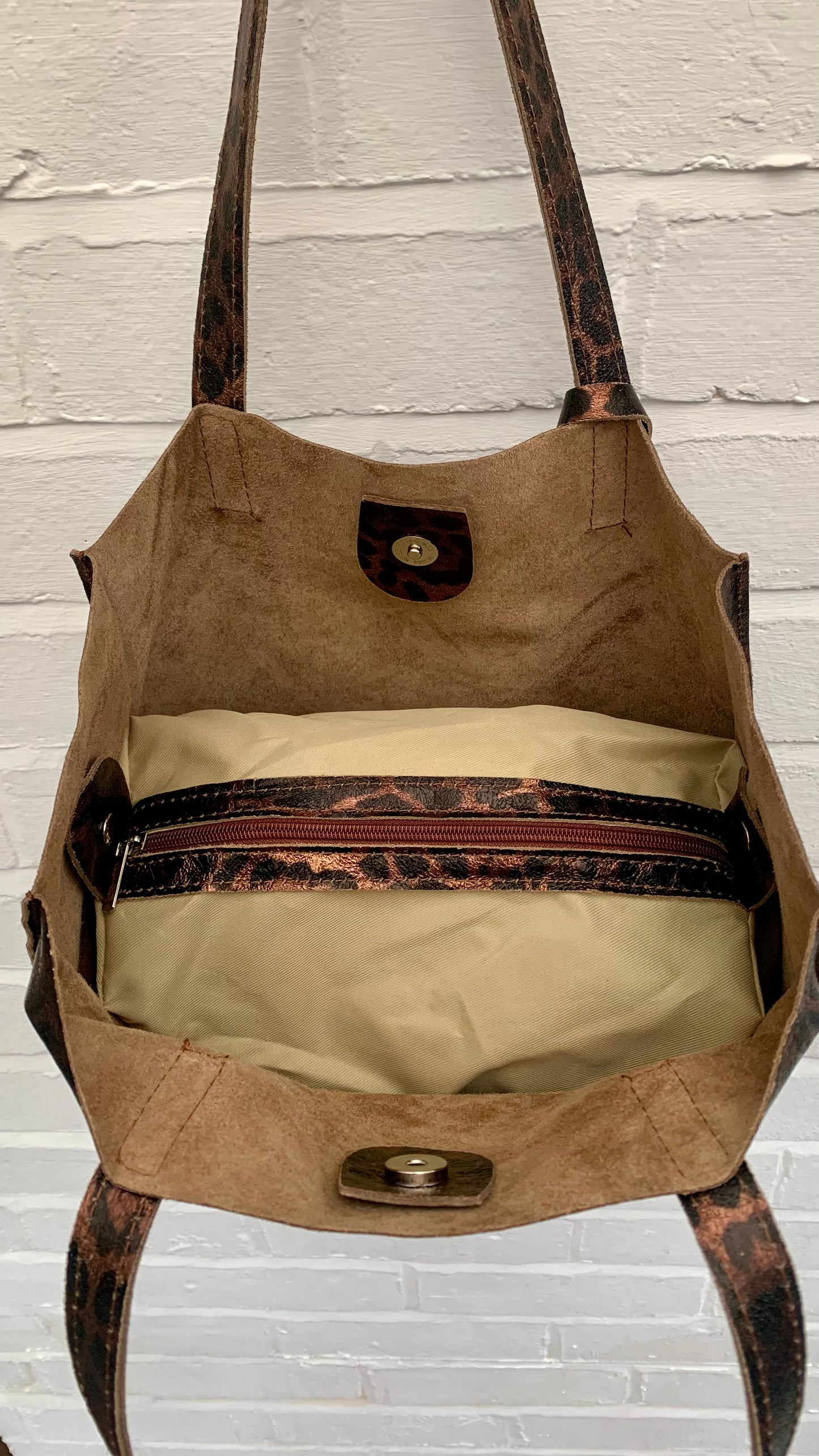 Leopard Print Leather Tote Bag - Wilma STUDIO TEW