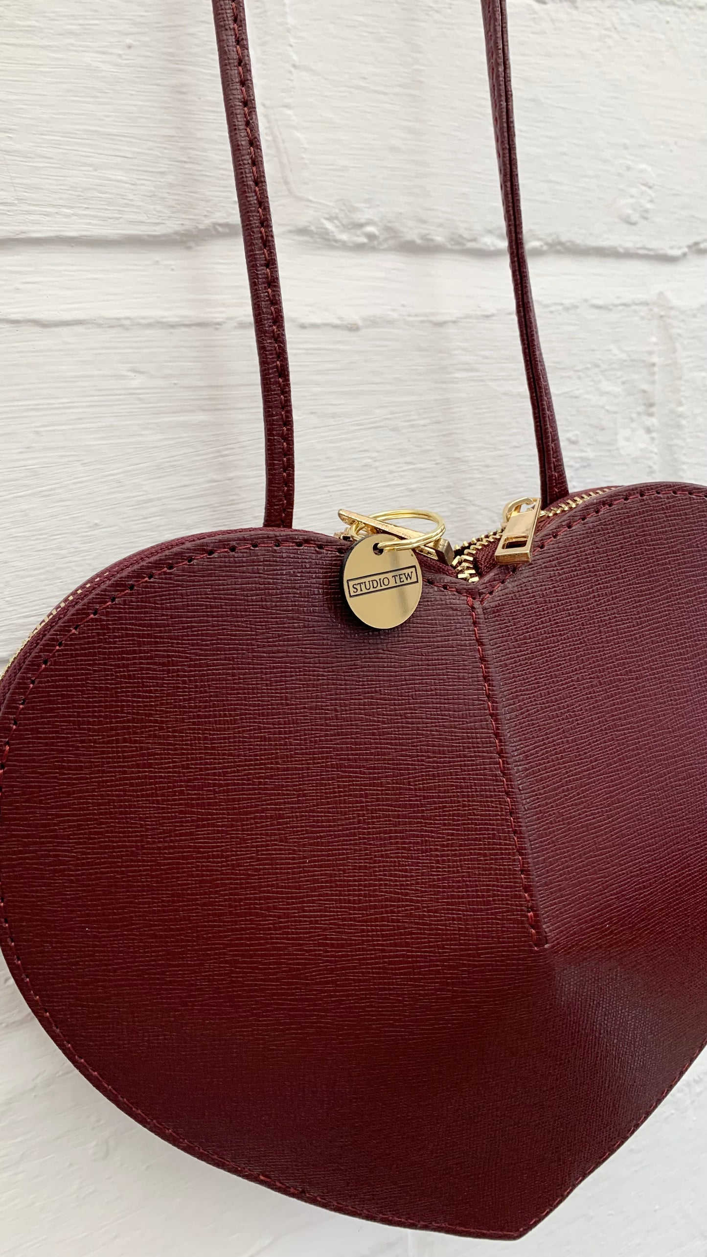 Red Plum Love Heart Leather Bag - Amour STUDIO TEW