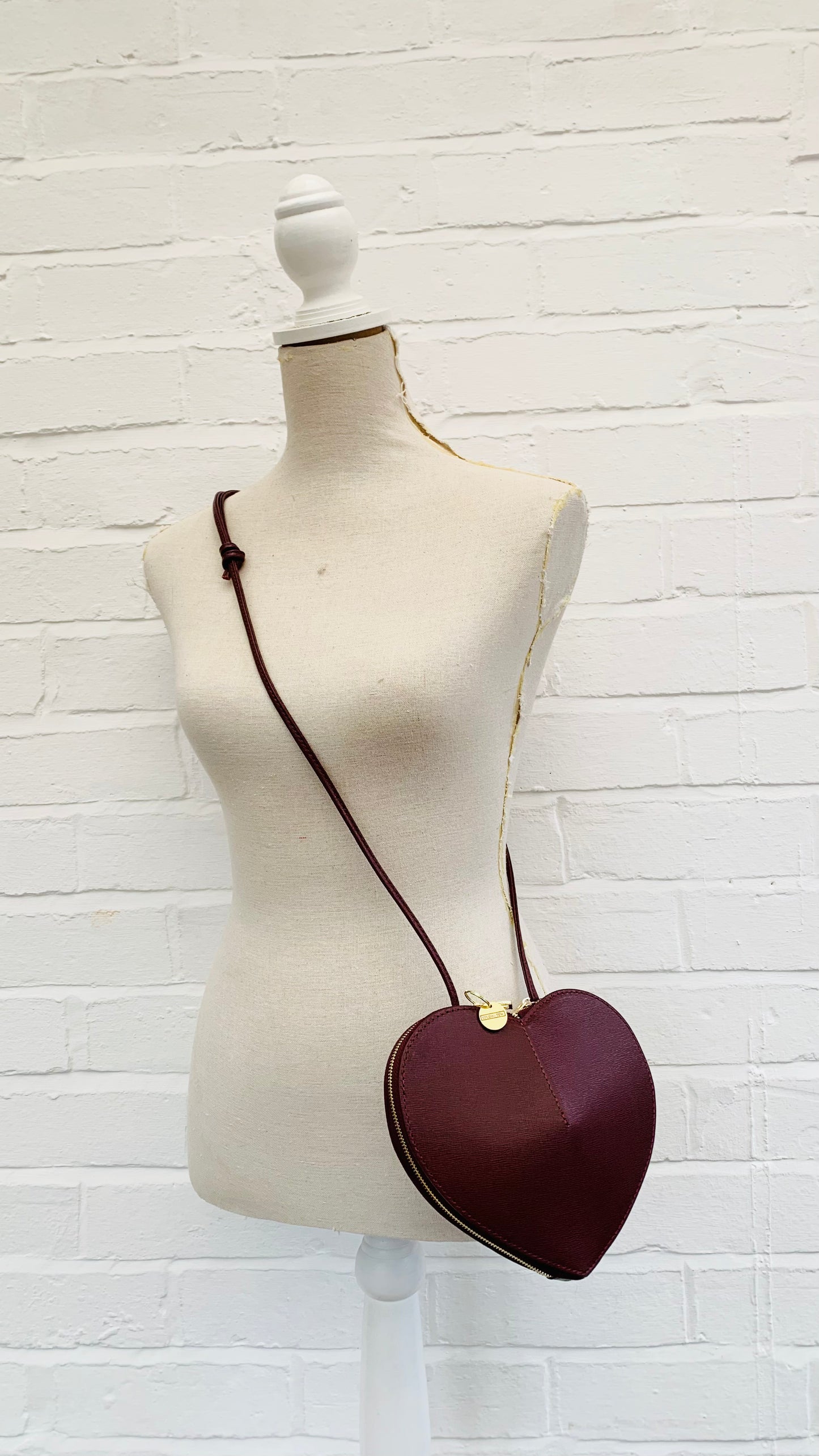 Red Plum Love Heart Leather Bag - Amour STUDIO TEW