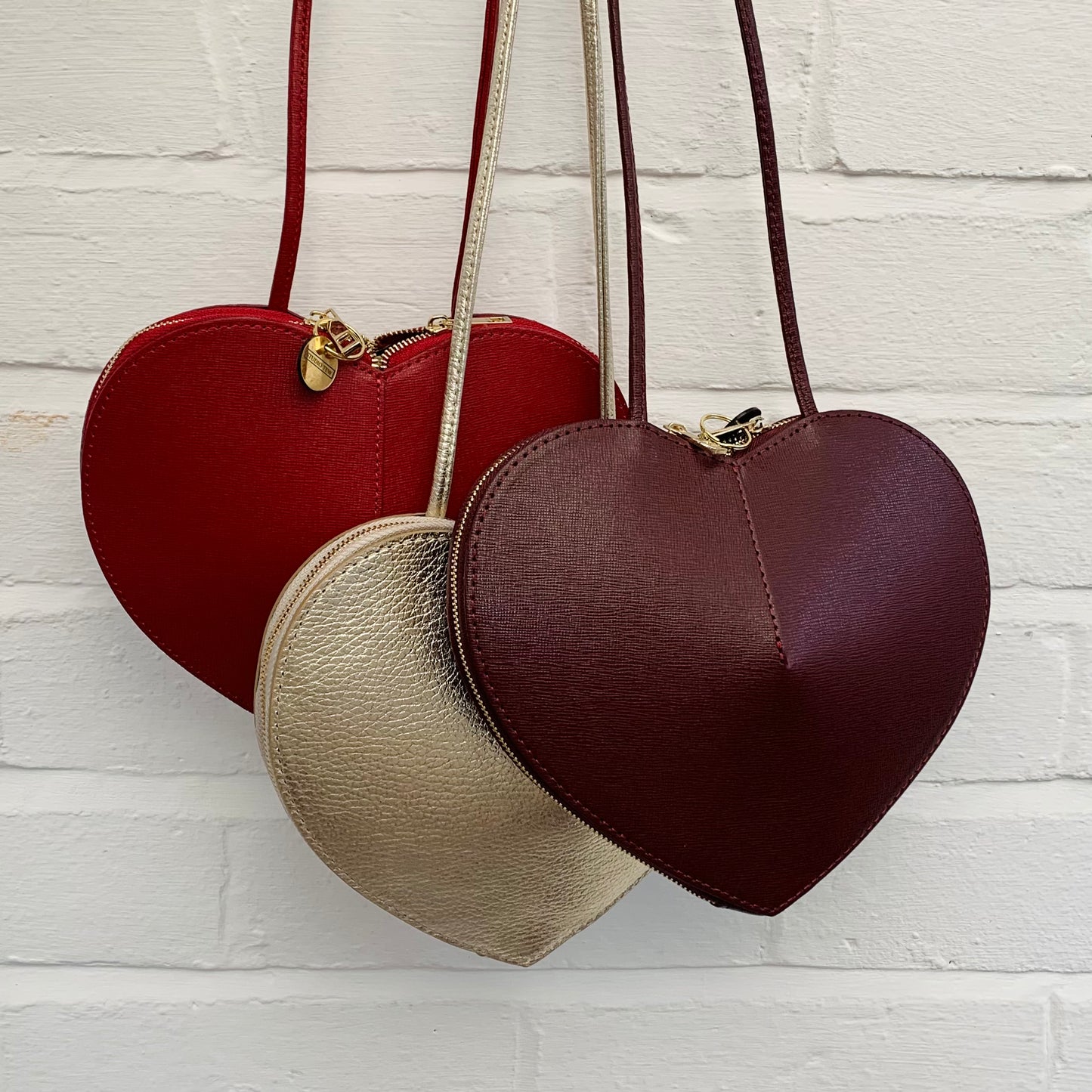Red Plum Love Heart Leather Bag - Amour STUDIO TEW