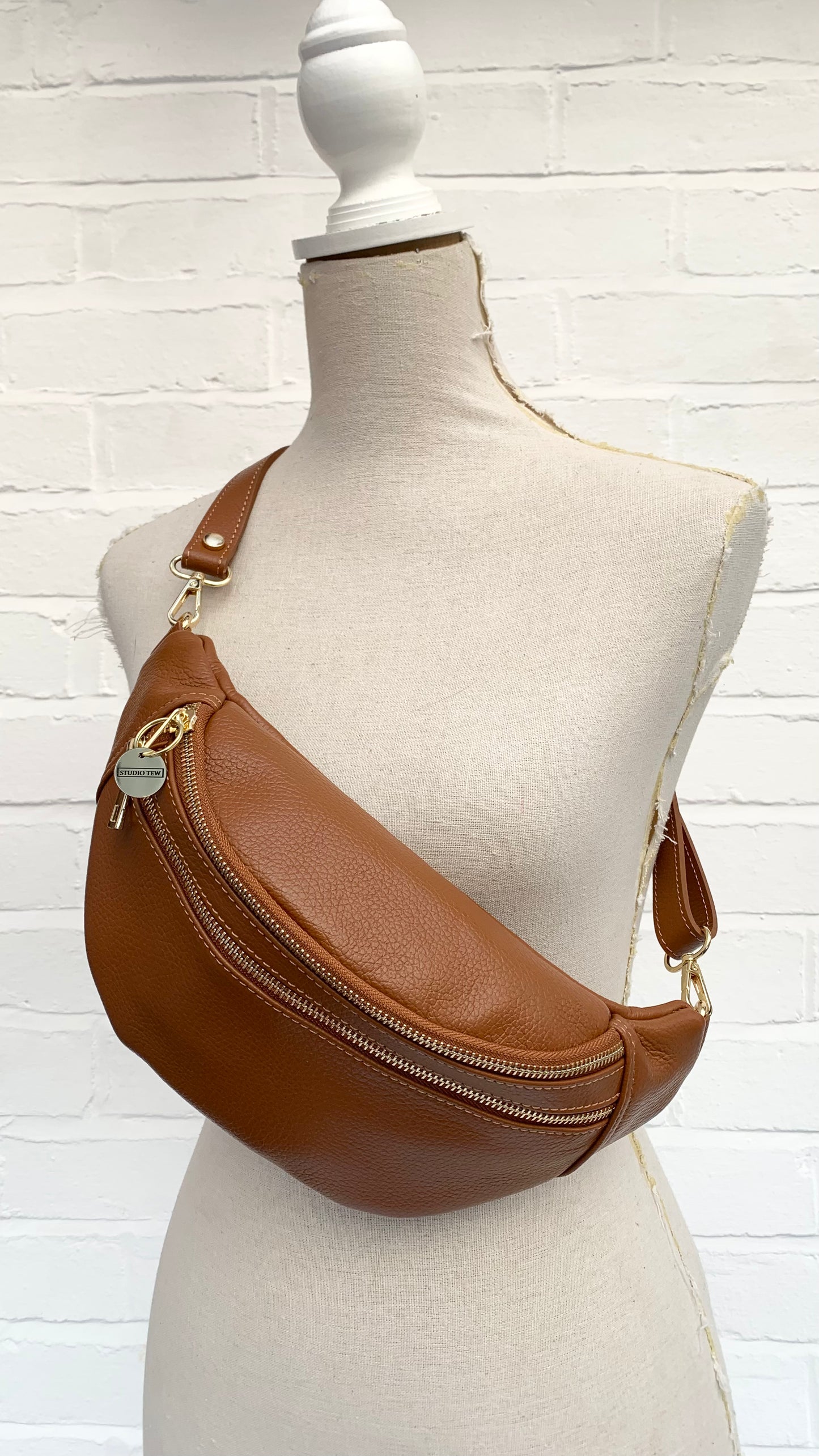 Tan Leather Bag - Cecilia STUDIO TEW