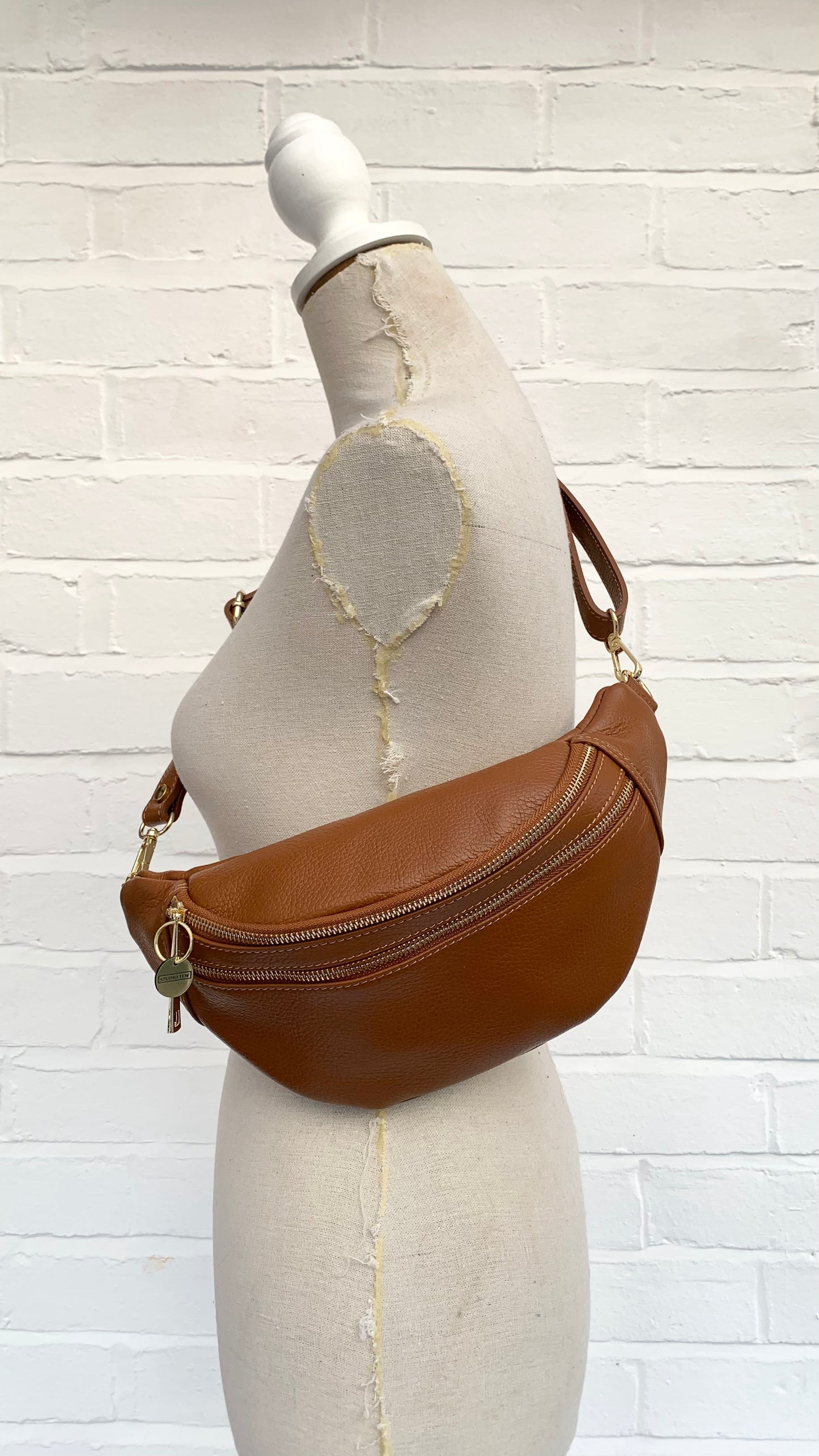 Tan Leather Bag - Cecilia STUDIO TEW