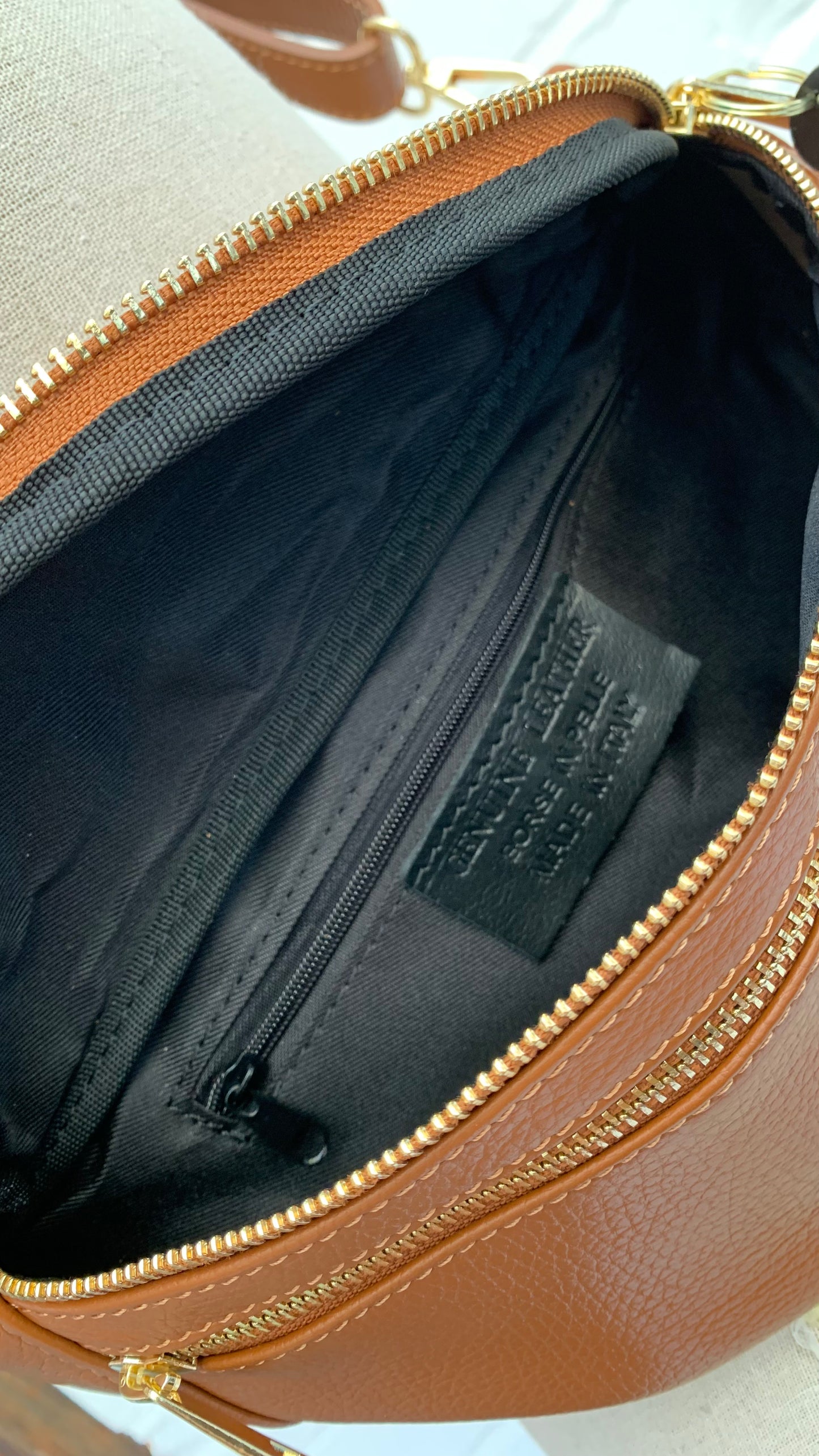 Tan Leather Bag - Cecilia STUDIO TEW