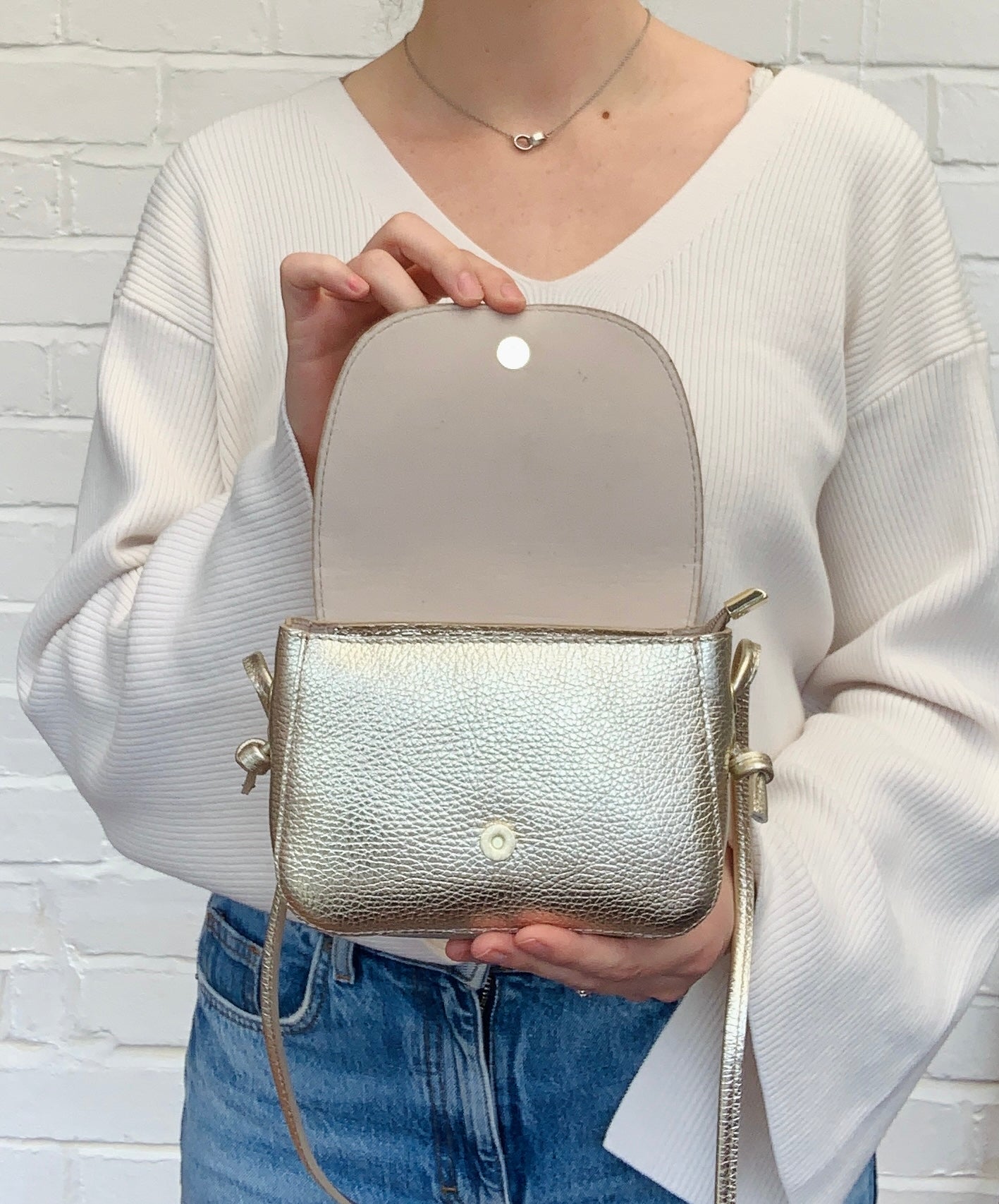Small Gold Bag With Knot Detail - Isla STUDIO TEW