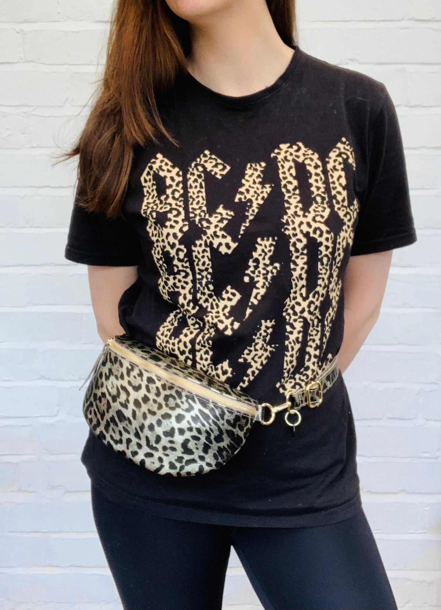 Leopard Print Leather Bum Bag - Zina