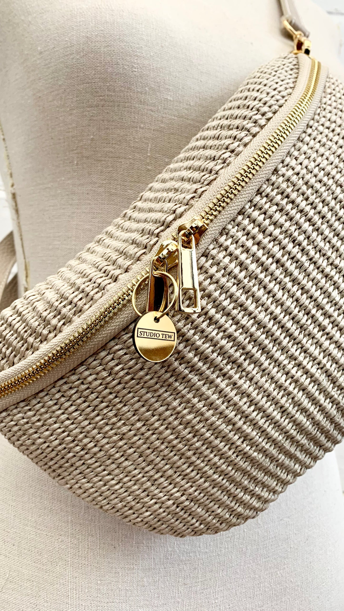 Woven Raffia Bum Bag In Numerous Colours - Rosie STUDIO TEW