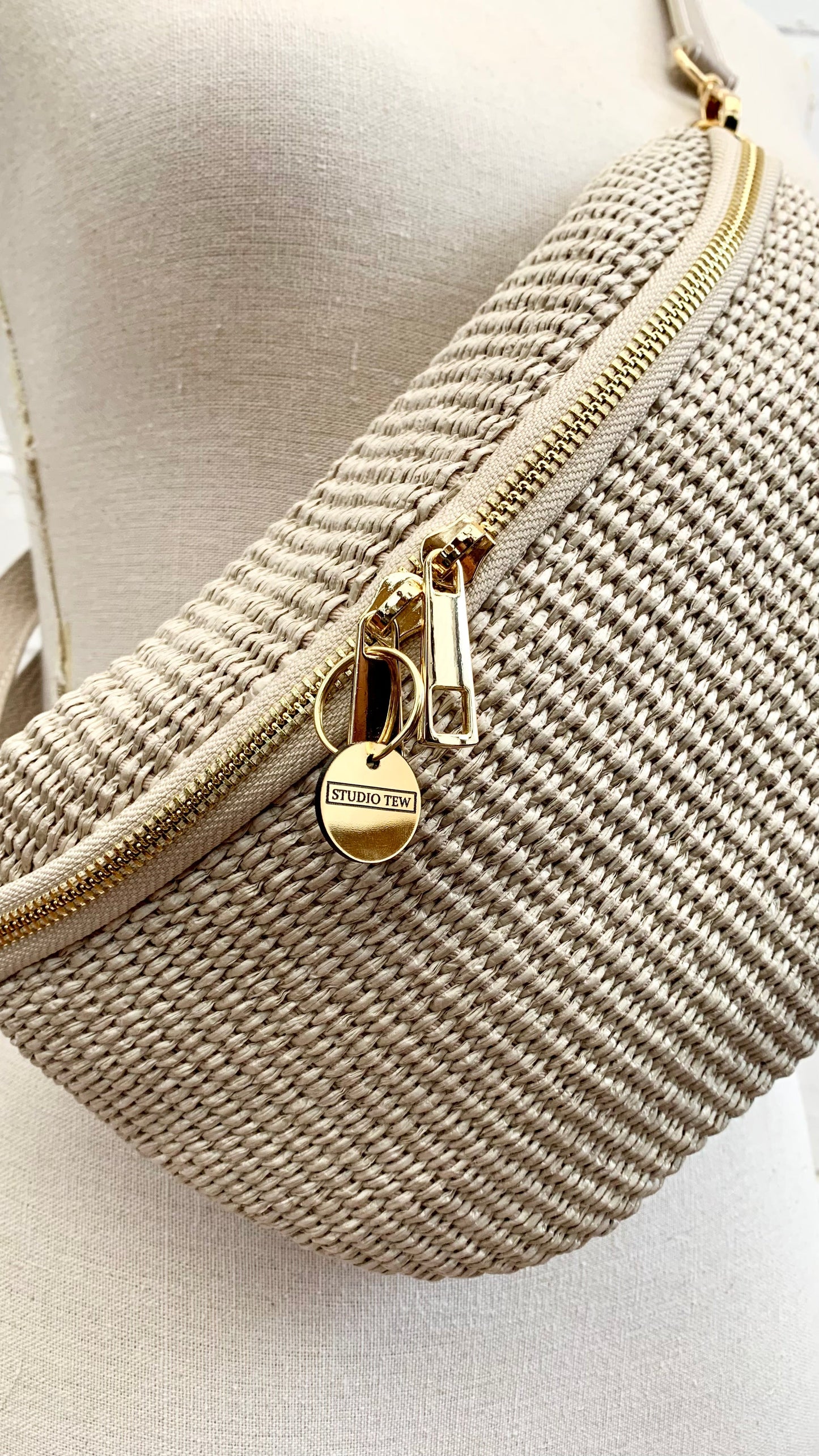 Woven Raffia Bum Bag In Numerous Colours - Rosie STUDIO TEW