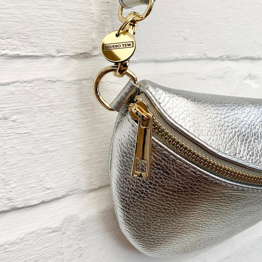 Silver Leather Bum Bag - Aurora STUDIO TEW