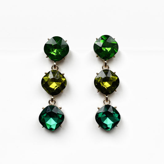 Cassiana Statement Green Jewel Earrings