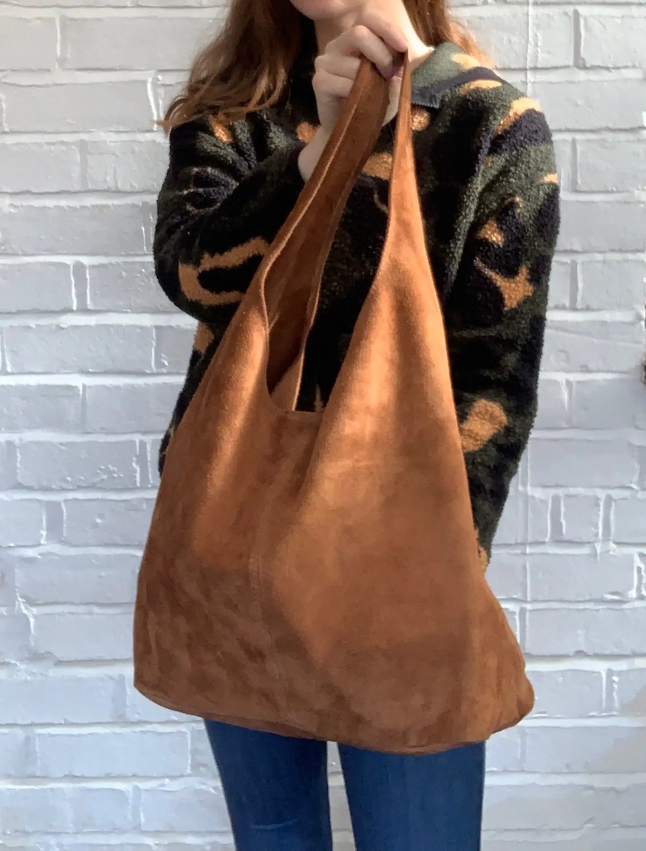 Suede Oversized Shoulder Bag - Charlie STUDIO TEW