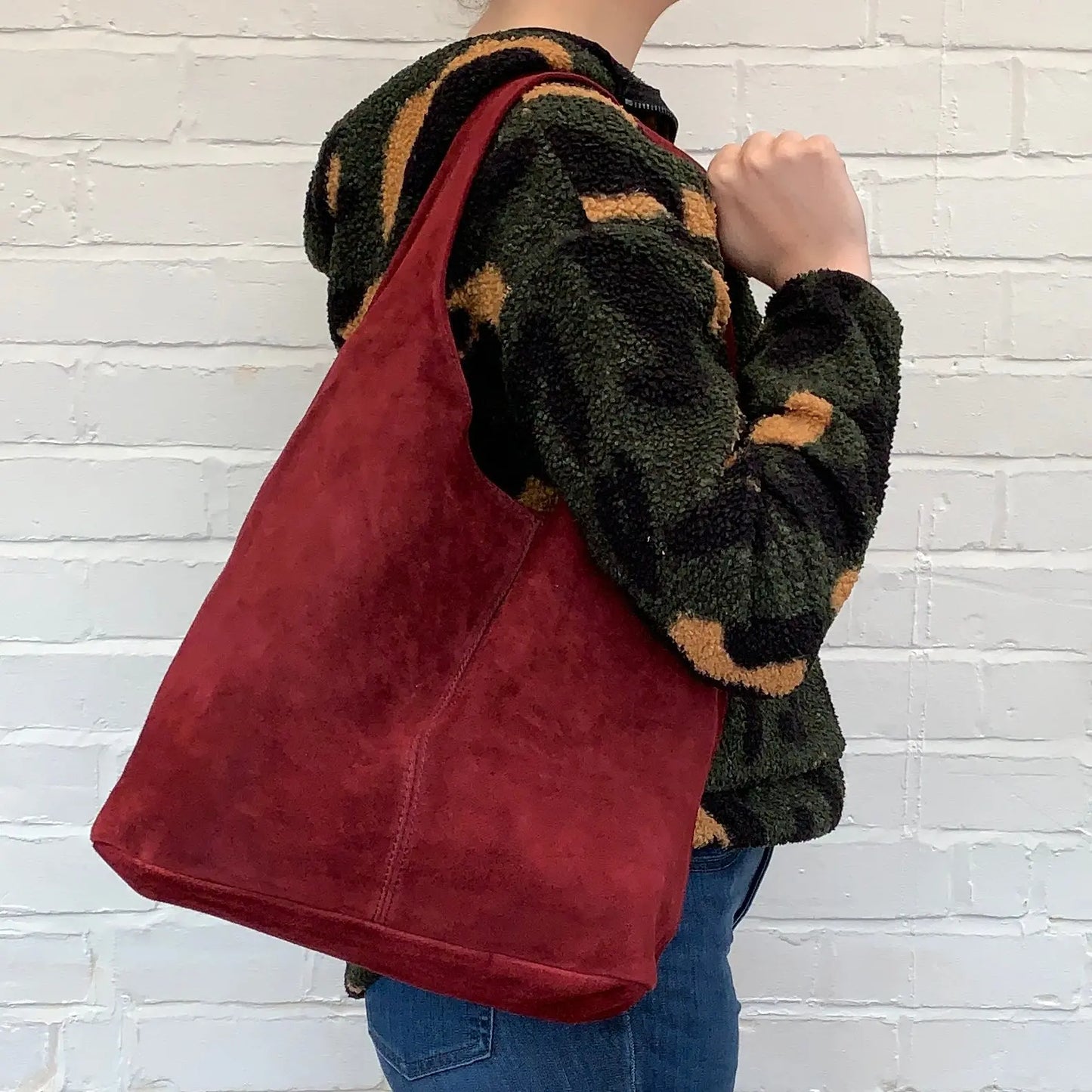 Suede Oversized Shoulder Bag - Charlie STUDIO TEW