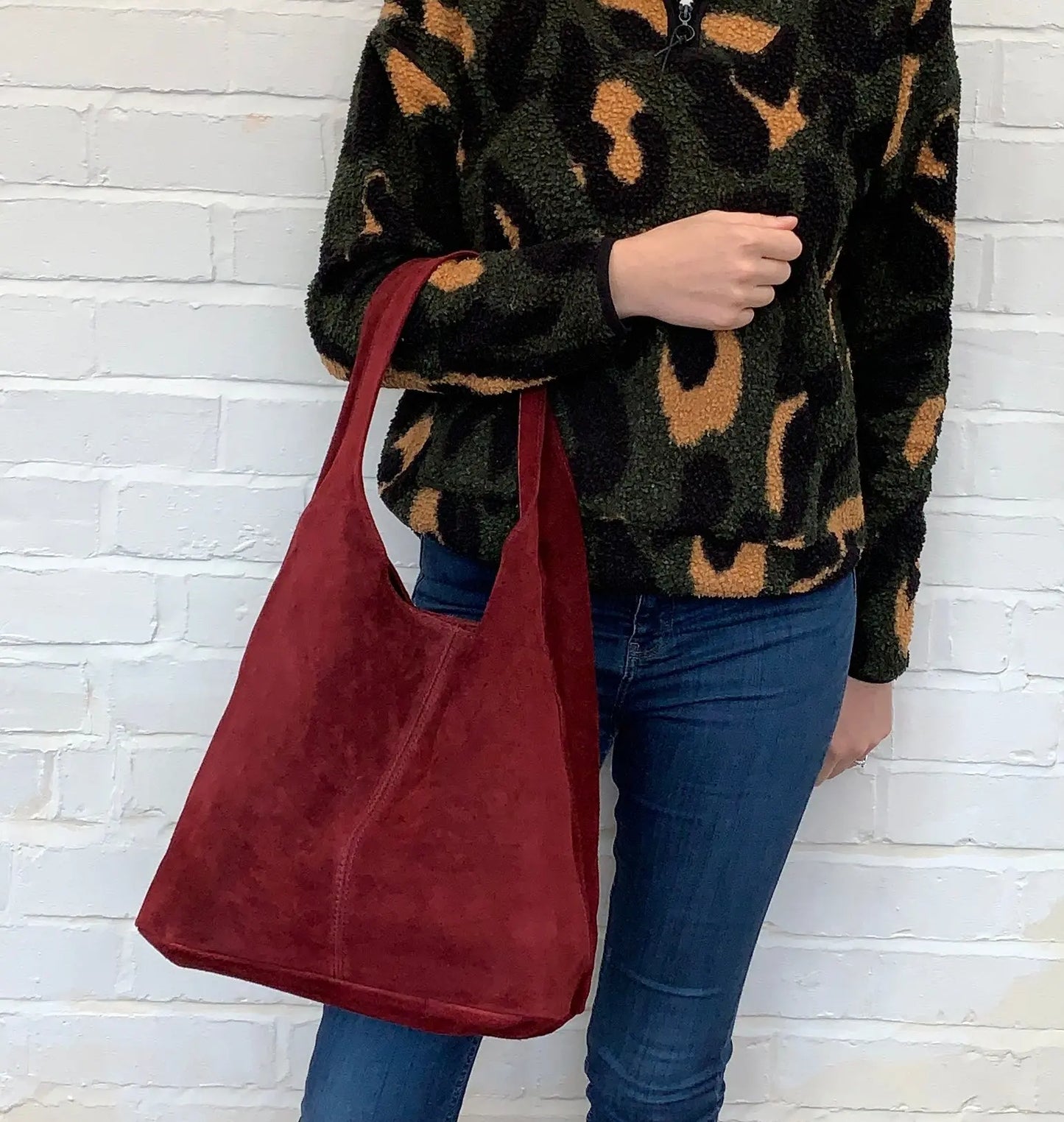 Suede Oversized Shoulder Bag - Charlie STUDIO TEW