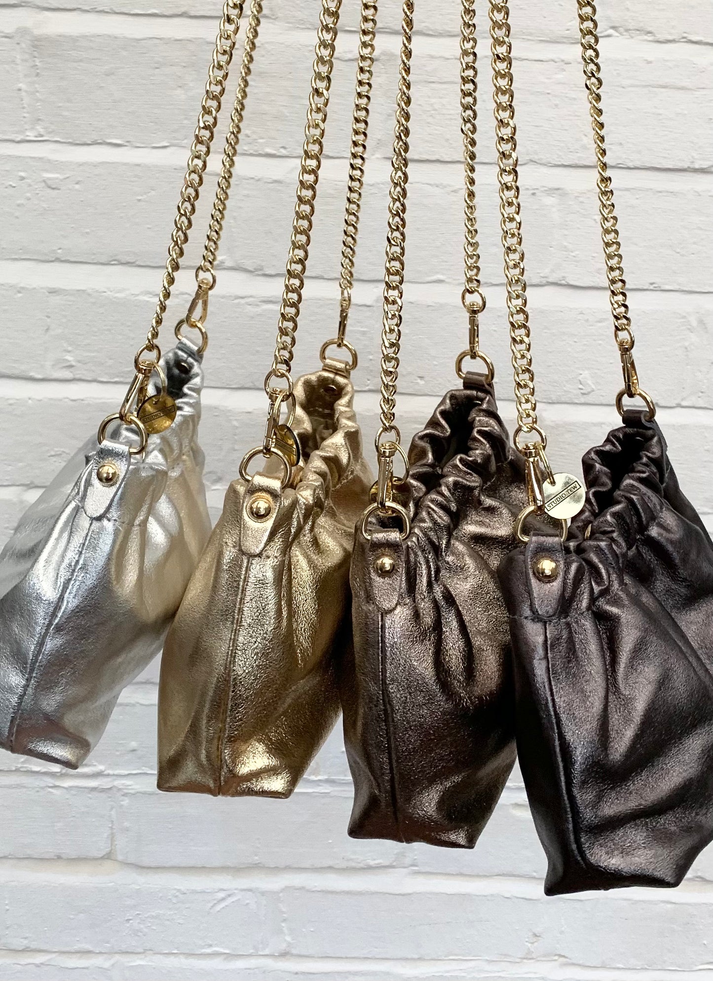 Metallic Party Bag With Chain Handle - Poppy STUDIO TEW