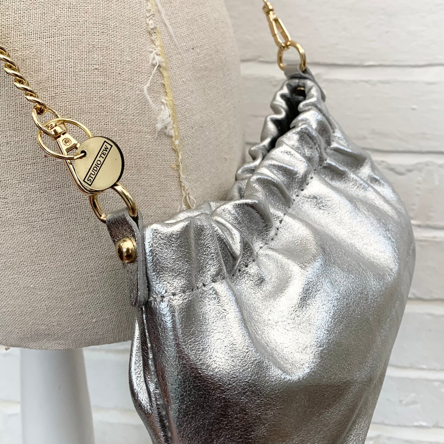 Metallic Party Bag With Chain Handle - Poppy STUDIO TEW