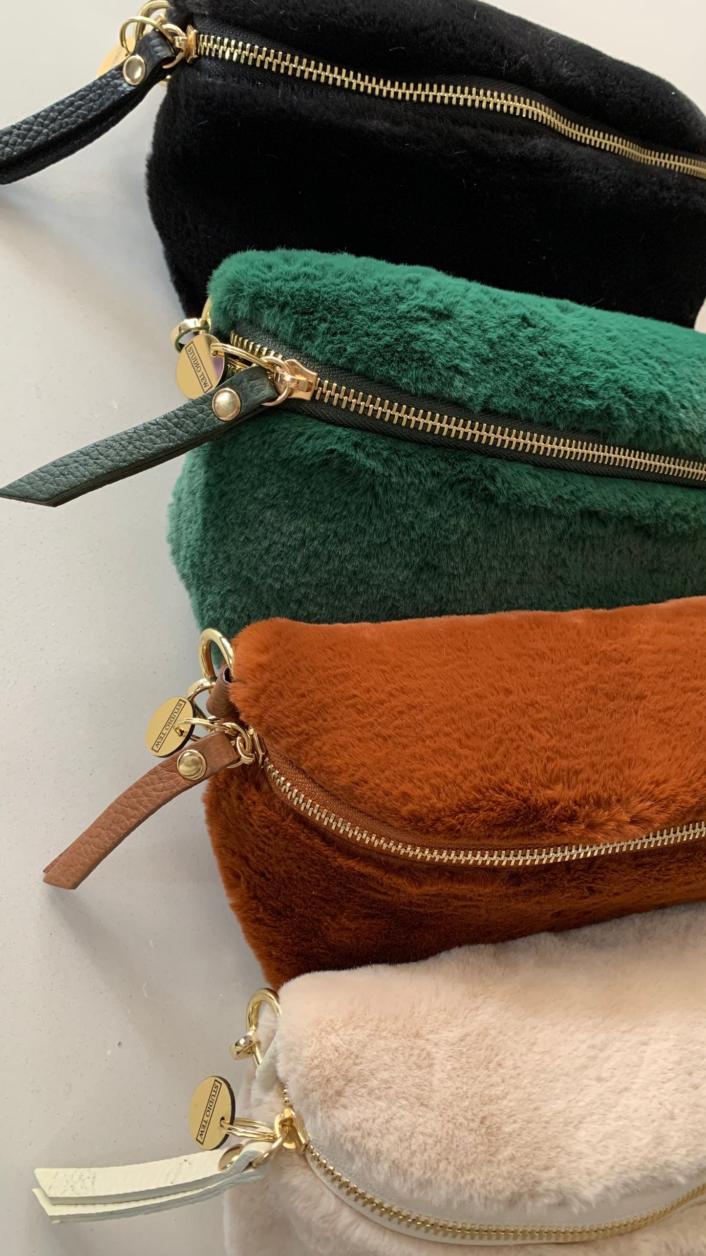 Faux Fur & Leather Sling Bag - The Auttie Bag STUDIO TEW