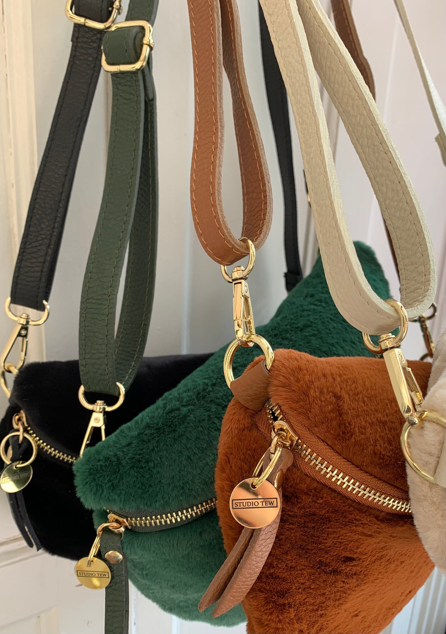 Faux Fur & Leather Sling Bag - The Auttie Bag STUDIO TEW