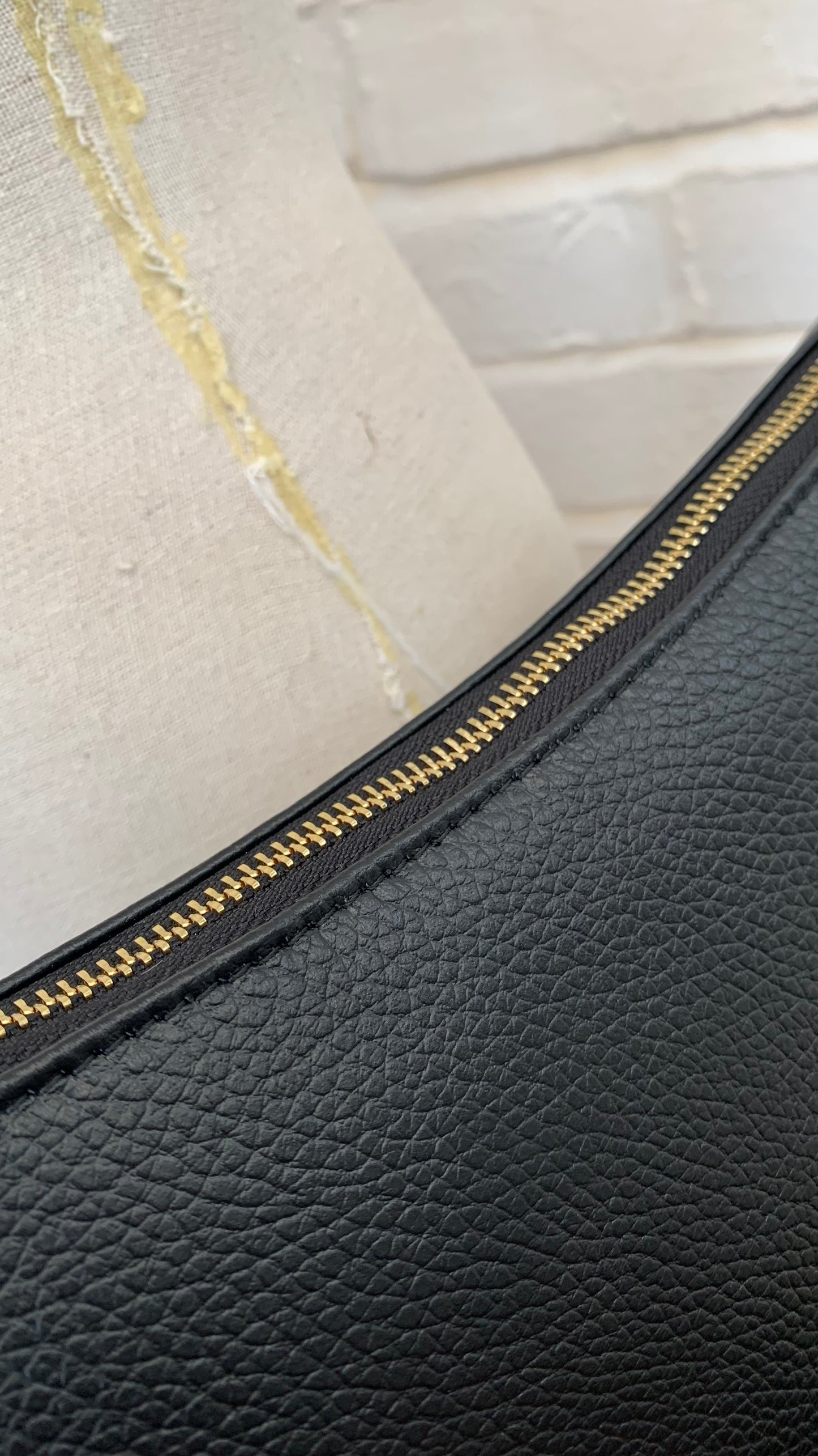 Black Leather Moon Bag - Brooke STUDIO TEW