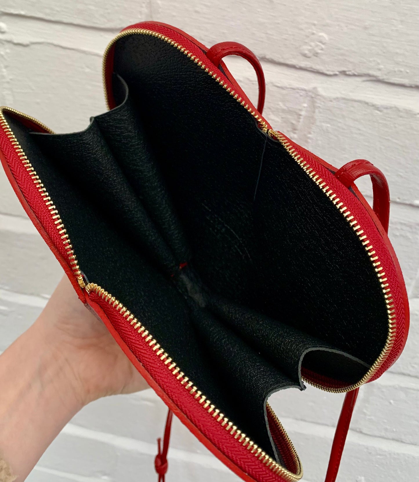 Red Love Heart Leather Bag - Amour STUDIO TEW
