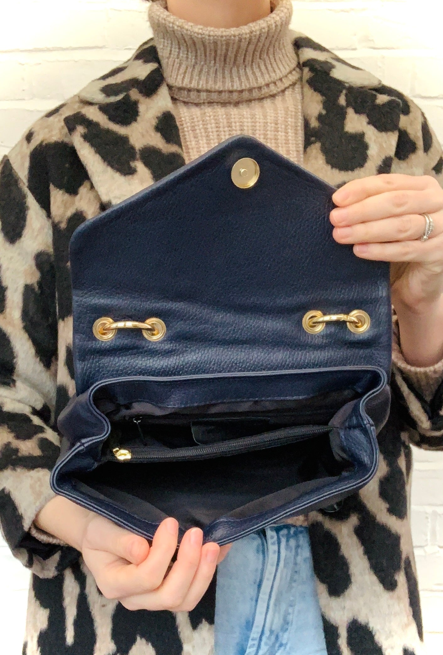 Navy Multiway Bag With Chain Handle - Kate STUDIO TEW