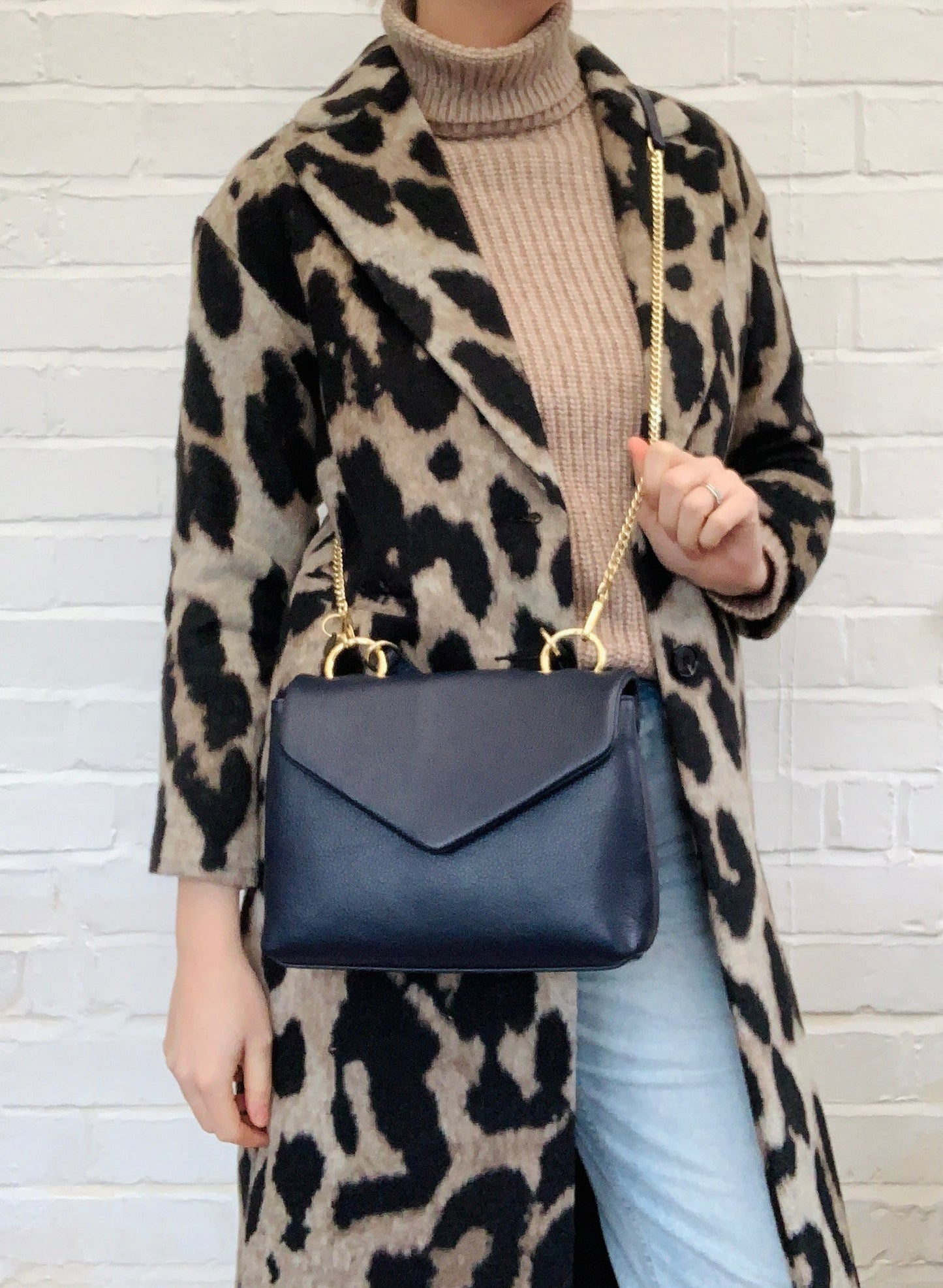 Navy Multiway Bag With Chain Handle - Kate STUDIO TEW