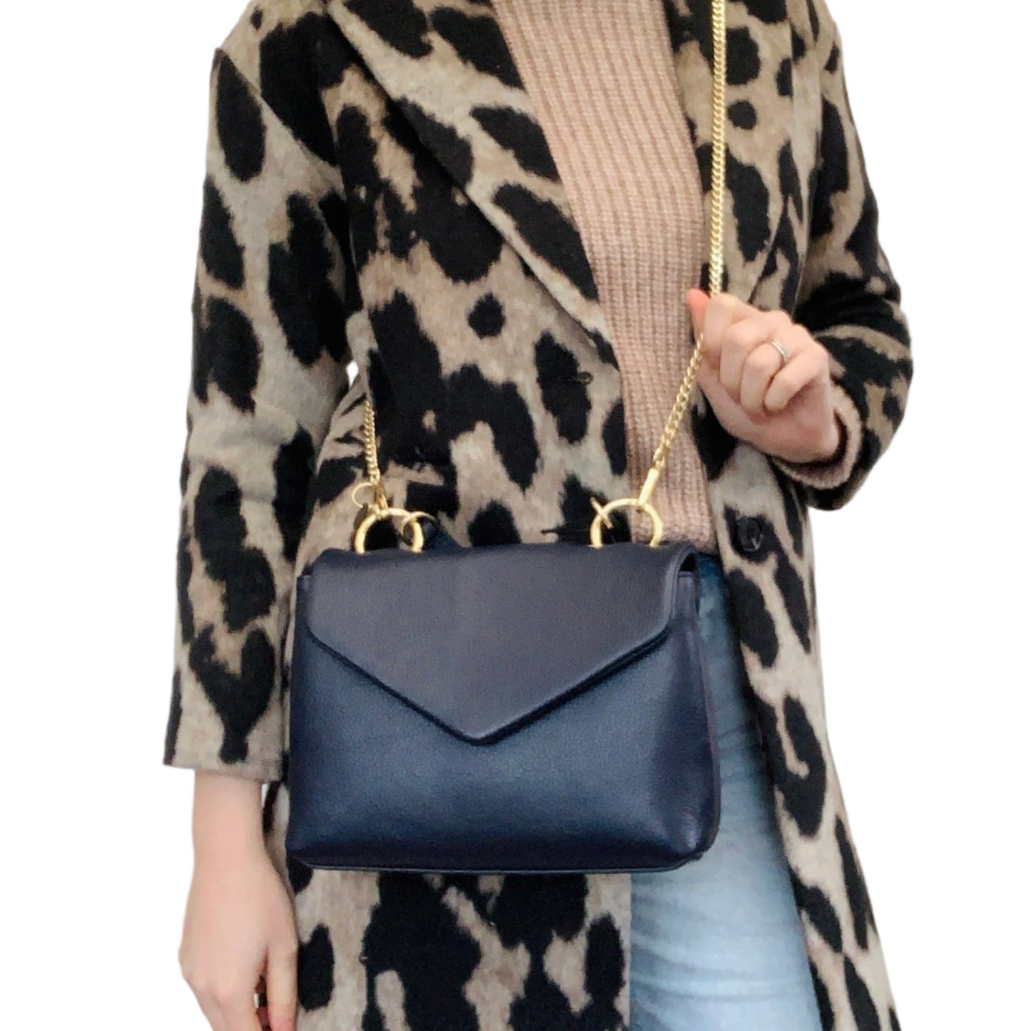 Navy Multiway Bag With Chain Handle - Kate STUDIO TEW